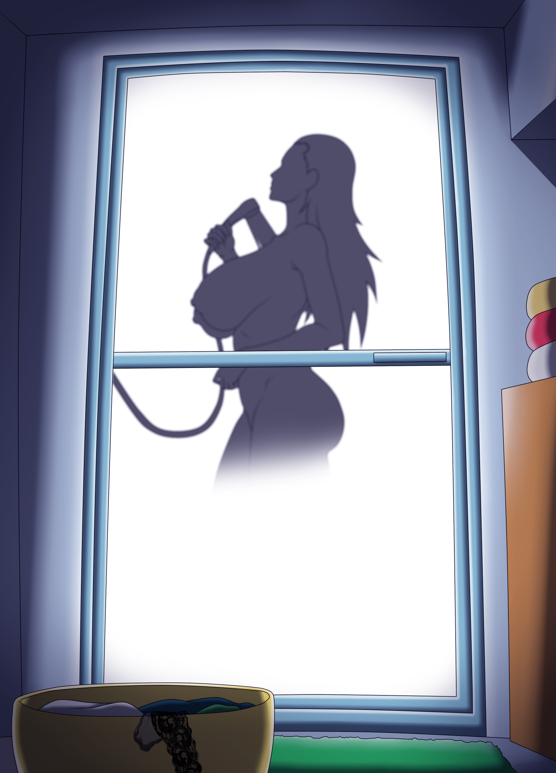 1girls, bathroom, big breasts, boruto: naruto next generations, breasts, dark skin, dark-skinned female, faceless, faceless female, female, female only, fog, holding object, huge breasts, indoors, karui, long hair, mature, mature female, milf, naked, naruto, naruto (series), pentarott, shower, shower head, showering, silhouette, solo, solo focus, steam, voluptuous