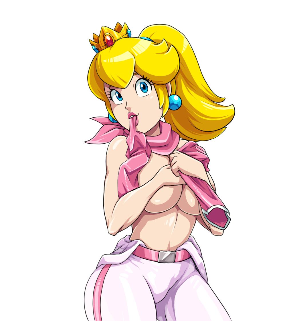 1girls big_breasts big_lips bikesuit blonde_hair blue_earrings blue_eyes bodysuit bottomwear breasts casual clothing covering_breasts crown earrings female female_only gloves hair handwear huge_breasts human jumpsuit lips lipstick mario_(series) mario_kart neckwear nintendo pale_skin pants pink_lips pink_lipstick ponytail princess_peach scittykitty solo solo_female thick_lips topless unzipped unzipped_bodysuit