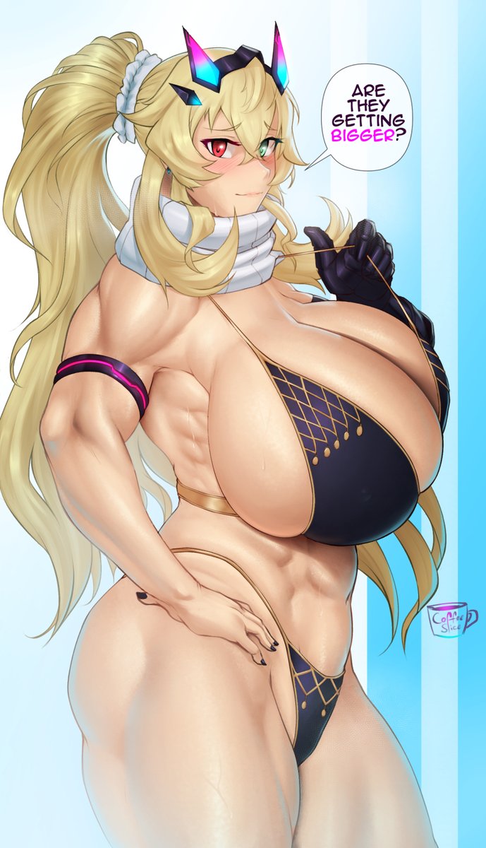 1girls abs barghest_(gawain)_(fate) breasts cleavage coffeeslice fate/grand_order fate_(series) female female_only huge_breasts muscular_female solo venus_body