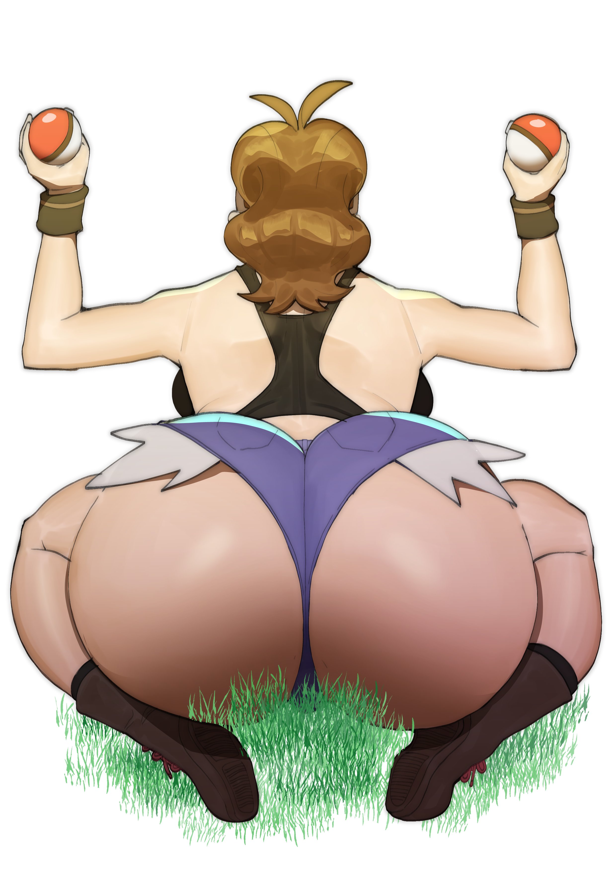 1girls, 2025, 2d, 2d (artwork), 2d artwork, arm band, arms up, ass, ass bigger than head, ass focus, ass hanging out, ass hanging out of shorts, big ass, big breasts, big butt, big thighs, blonde female, blonde hair, blue eyes, boots, booty shorts, breasts, brown hair, bubble butt, cap, character name, cheesecake, city, city background, cityscape, cleavage, curvy, curvy body, curvy female, curvy figure, day, daytime, doublehero, english text, erect nipples, erect nipples under clothes, fat ass, fat butt, female, female focus, female only, full body, g string, gamefreak, giant ass, giant butt, gigantic ass, gigantic butt, glistening, glistening ass, glistening body, glistening breasts, glistening butt, glistening clothing, glistening hair, glistening skin, grass, handbag, hat, heart symbol, hilda (pokemon), huge ass, huge breasts, huge butt, huge thighs, human, hyper ass, large ass, large breasts, large butt, large thighs, light skin, light-skinned female, long hair, looking at viewer, looking back, looking pleasured, micro shorts, muscular, muscular arms, nice ass, nintendo, nipples, park, park bench, pokeball, pokemon, pokemon bw, pony tail, ponytail, ponytail female, round ass, serious, shiny ass, shiny breasts, shiny butt, shiny hair, shiny skin, shiny thighs, shoes, short hair, short shorts, shorts, skimpy clothes, smile, smiling at viewer, solo, solo female, solo focus, text, thick thighs, thighhighs, thighs, thong, thunder thighs, tight clothing, tight shorts, tree, trees, venus body, video games, voluptuous, voluptuous female, white background, wide hips