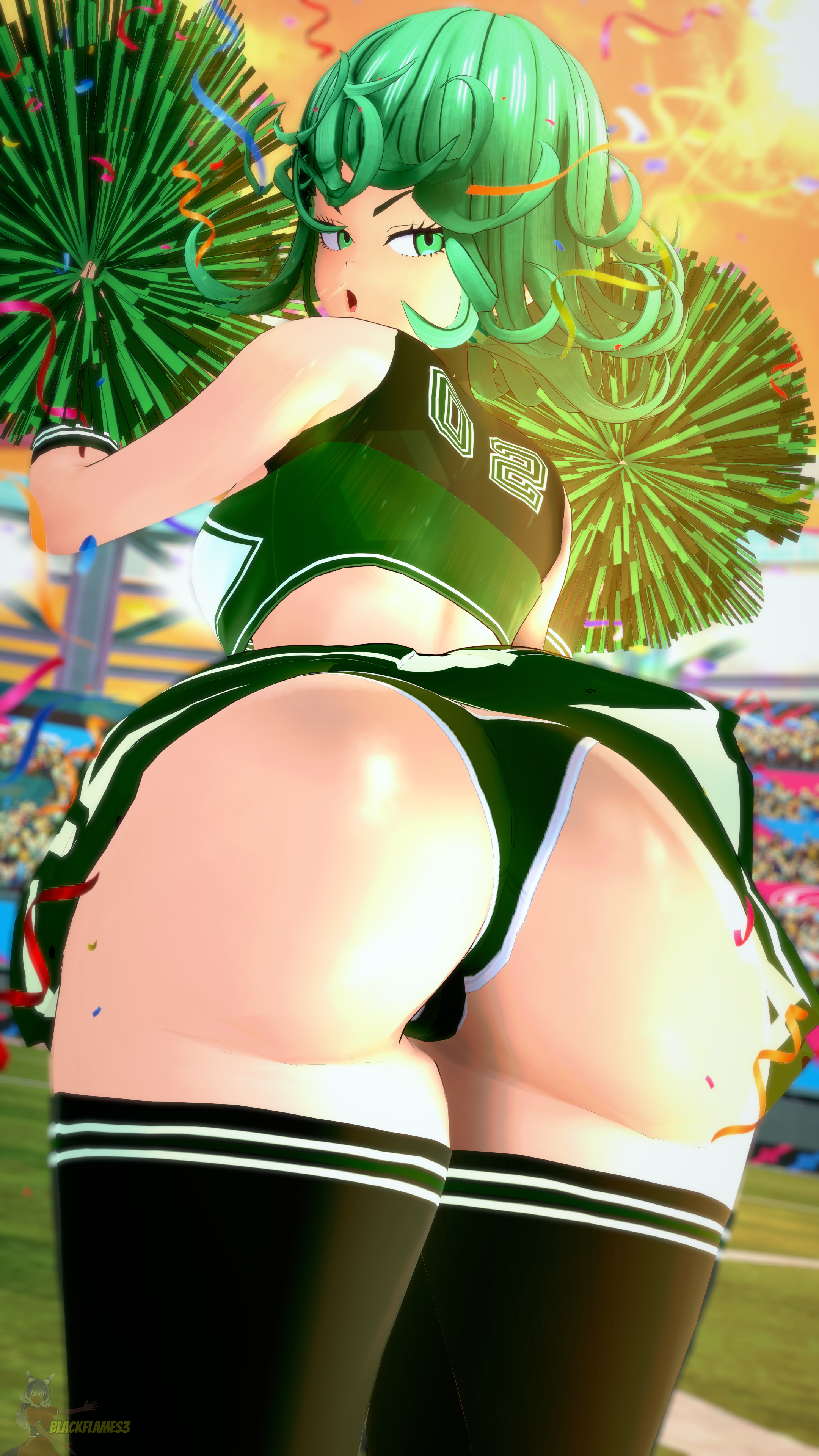 1girls, ass, big ass, big butt, cheerleader, female, one-punch man, tagme, tatsumaki, thighs