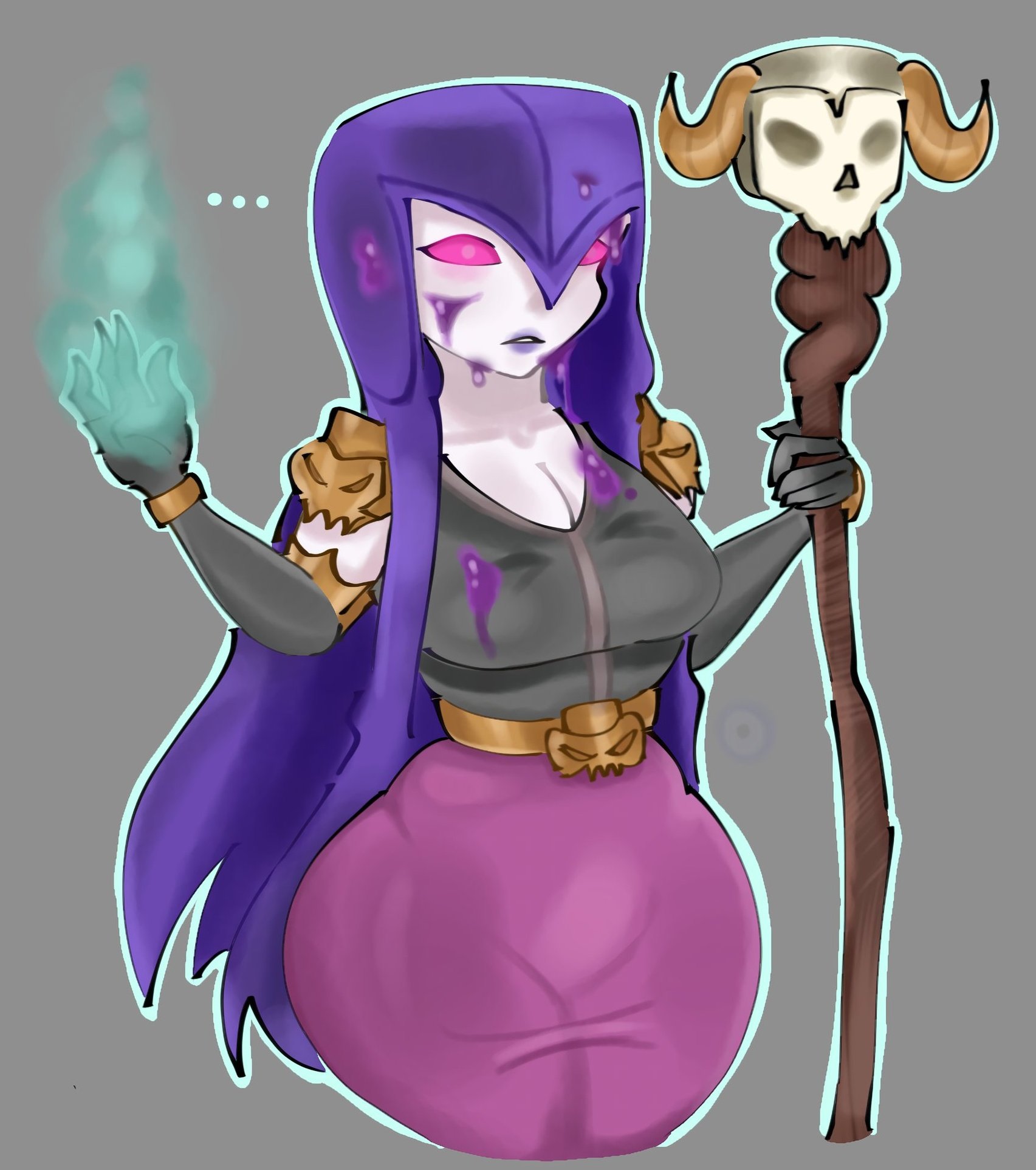 clash (series), clash royale, clothed, clothing, cum, cum on face, pale skin, suggestive, t4l1smanxx, veil, witch (clash of clans)