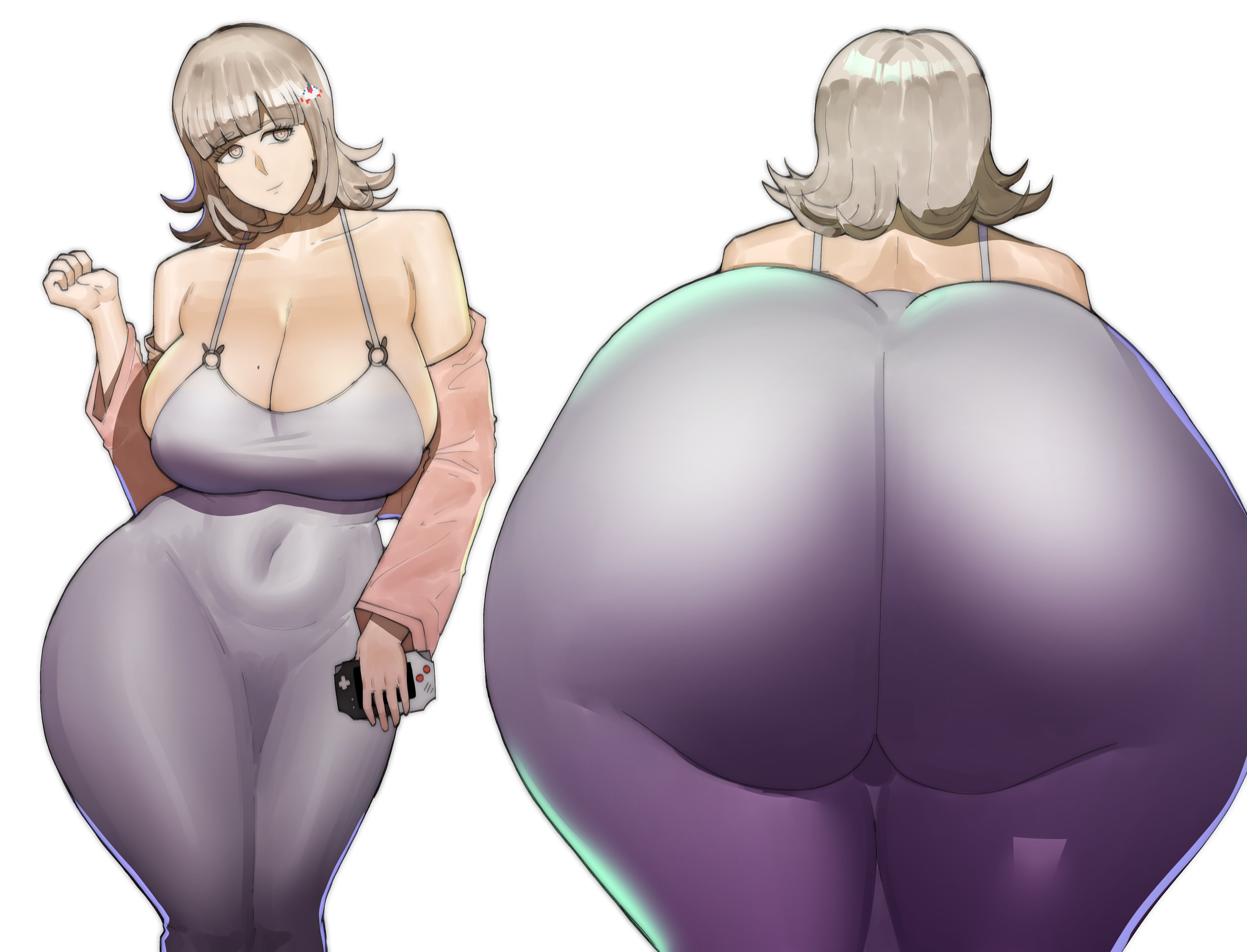 1girls, 2025, 2d, 2d (artwork), 2d artwork, apple butt, ass, ass focus, ass up, big ass, big breasts, big butt, big thighs, breasts, brown hair, bubble butt, butt, danganronpa, danganronpa 2: goodbye despair, dimple, dongtan dress, doublehero, doughy ass, dress, fat ass, fat butt, female, female focus, female only, gameboy, gameboy advance, giant ass, giant butt, gigantic ass, gigantic butt, glistening, glistening ass, glistening body, glistening butt, glistening skin, holding object, huge ass, huge breasts, huge butt, huge thighs, large ass, large breasts, large butt, large thighs, long ass, mole (marking), mole on breast, nanami chiaki, nintendo, off shoulder, pale skin, pale-skinned female, peach hair, pink eyes, plump, plump ass, plump butt, see-through, see-through clothing, shiny ass, shiny breasts, shiny butt, shiny hair, shiny skin, short hair, sideboob, solo, solo female, solo focus, spike chunsoft, thick ass, thick butt, thick thighs, thighs, tight clothes, tight clothing, tight dress, white hair, white skin, white skinned female
