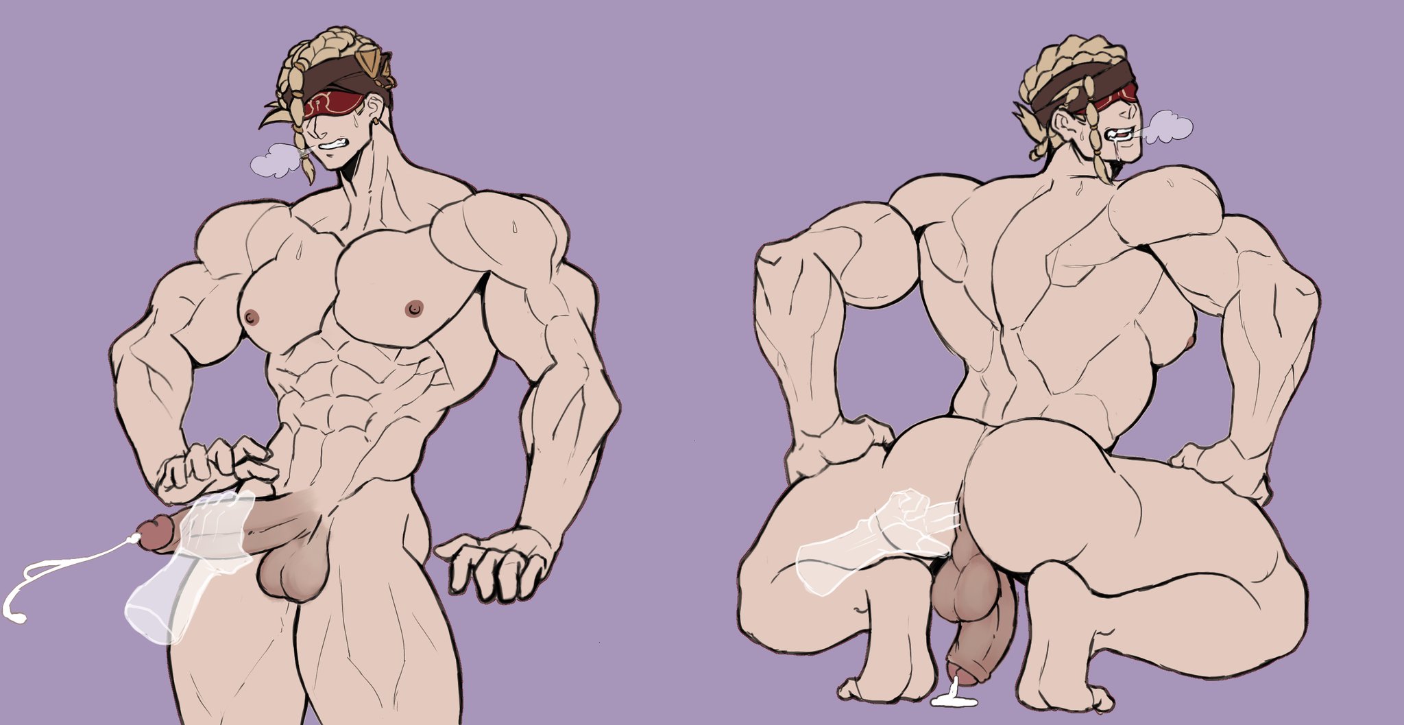1boy, cum, cumming, disembodied hand, erect penis, erection, eremite (genshin impact), eremite daythunder (genshin impact), fingering, fingering ass, fingers, gay, genshin impact, genzonillablack, handjob, male, male focus, male only, masturbation, muscular, muscular male, naked, nizami (genshin impact), penis, uncensored, yaoi