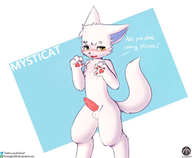 1boy anthro bodily_fluids cum domestic_cat erection felid feline felis genital_fluids humanoid male mammal mcyt minecraft minecraft_youtubers mysticat_(youtuber) nude paws senz solo youtube