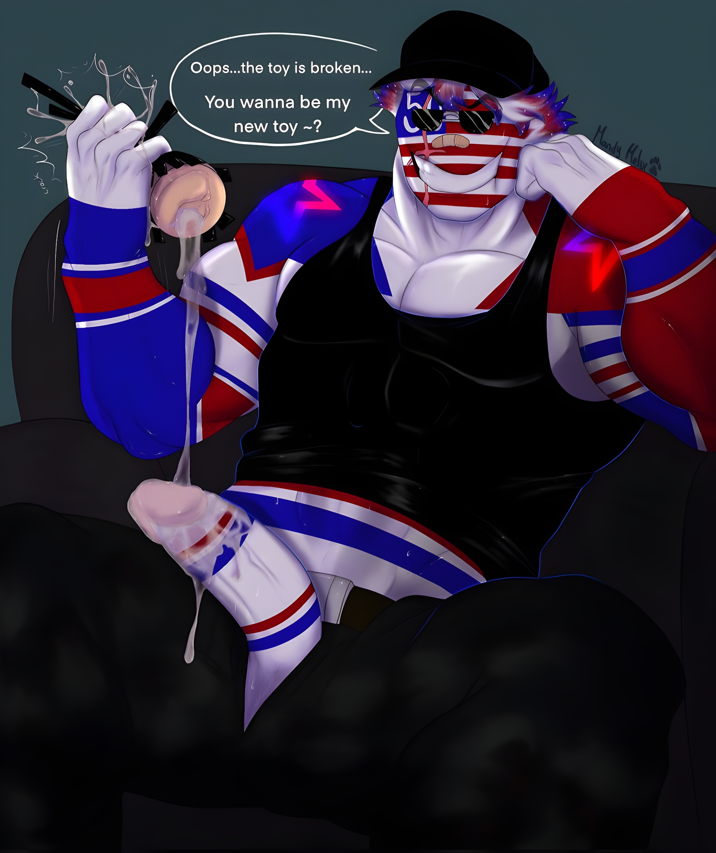 broken sex toy, buff, cock, countryhumans, creampie, cum, female, male, male only, melix214, muscular, pecs, pectorals, penetration, penile, penile penetration, penis, penis in pussy, penis out, pussy, sex, sex slave, sex toy, six pack, toy, united states of america (countryhumans)