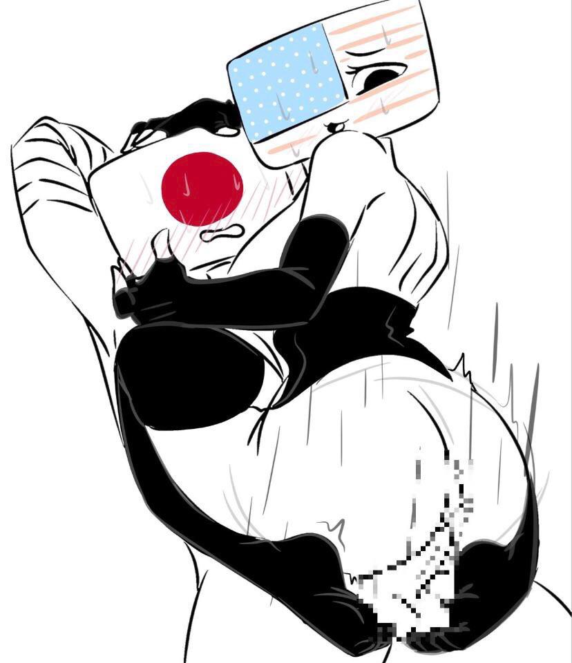 ass, big ass, big breasts, big butt, breasts, censored, countryhumans, countryhumans girl, domination, female, flawsy, japan (countryhumans), straight, united states of america (countryhumans)