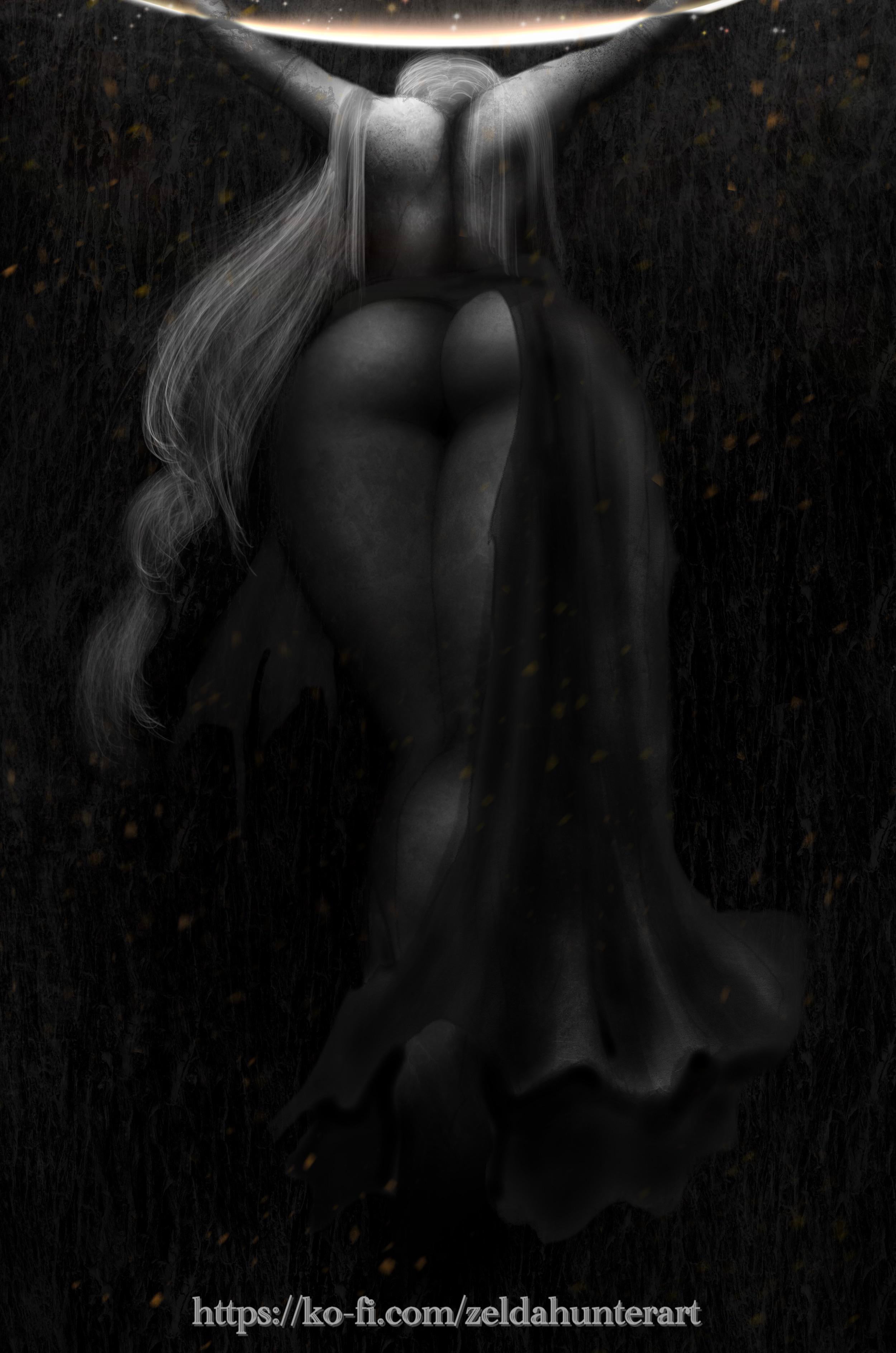 ass, ass focus, big ass, bubble ass, bubble butt, elden ring, female, female only, fromsoftware, goddess, milf, queen marika the eternal, statue, zeldahunterart