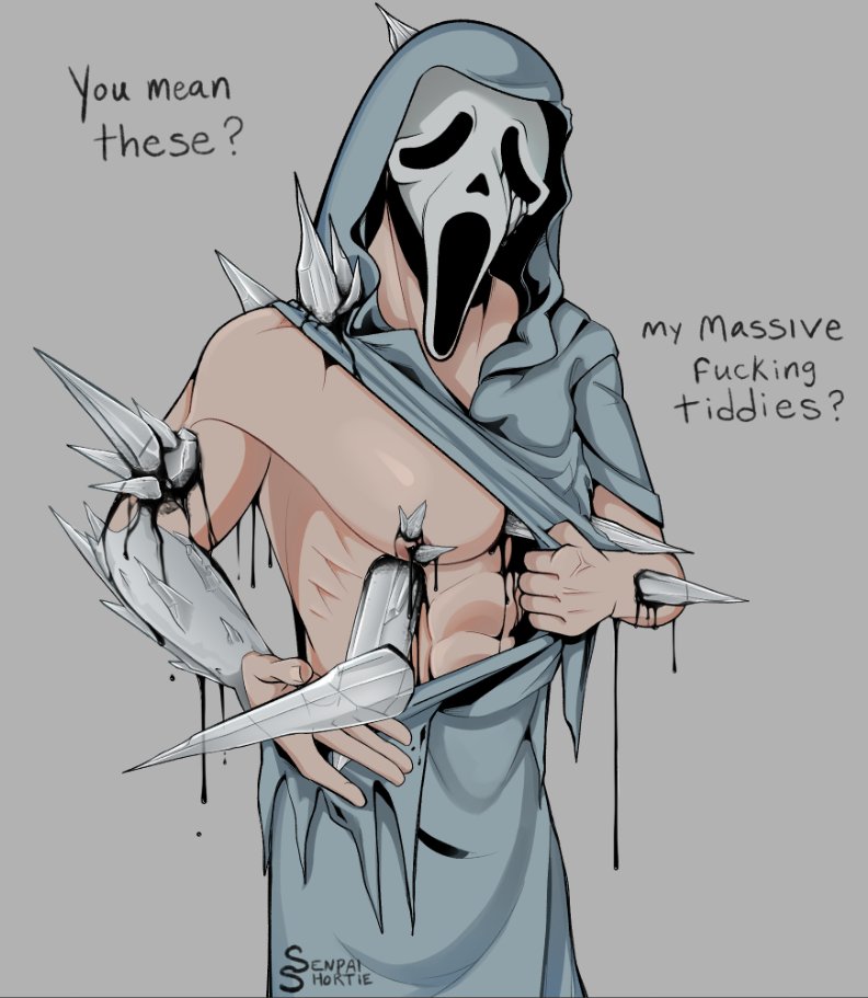 dead_by_daylight ghostface ice ink meme nipple_piercing nipples scream_(franchise) senpaishortie