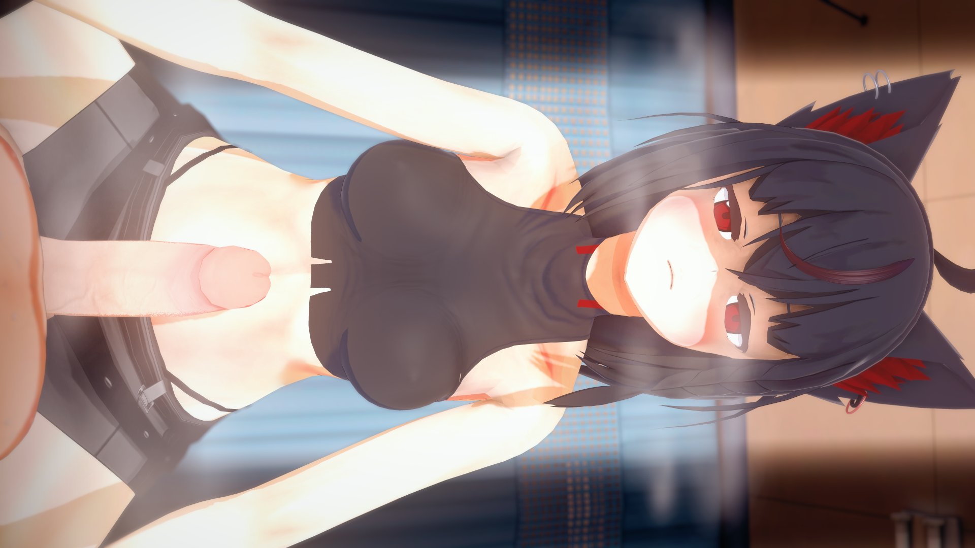 3d, alter ego, black hair, dominant female, female, hololive, hololive gamers, hololive gen 1, hololive japan, kurokami fubuki, virtual youtuber, wataamage