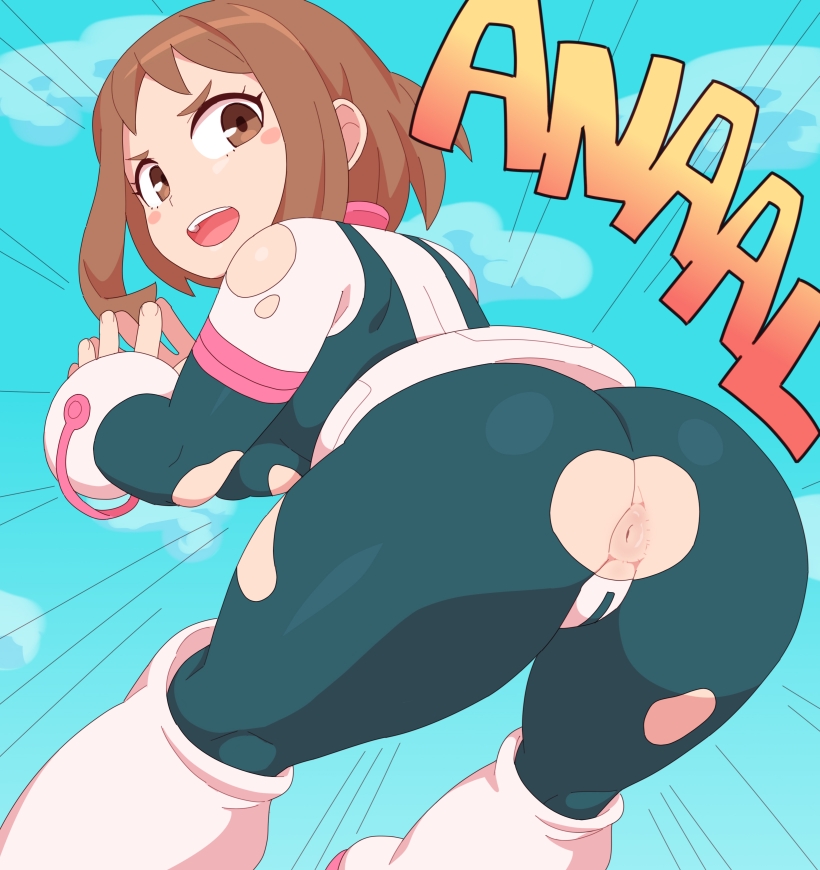 1girls 2022 anus ass ass_focus ass_shot back back_view bodysuit breasts brown_eyes brown_hair bubble_butt female female_only hero_outfit_(mha) hips huge_ass kabeume large_breasts my_hero_academia ochako_uraraka ochako_uraraka_(hero_outfit) open_mouth outdoors ripped_clothing short_hair sideboob solo solo_female thick_thighs thighs torn_clothes uraraka_ochako uraraka_ochako_(hero_outfit) wide_hips