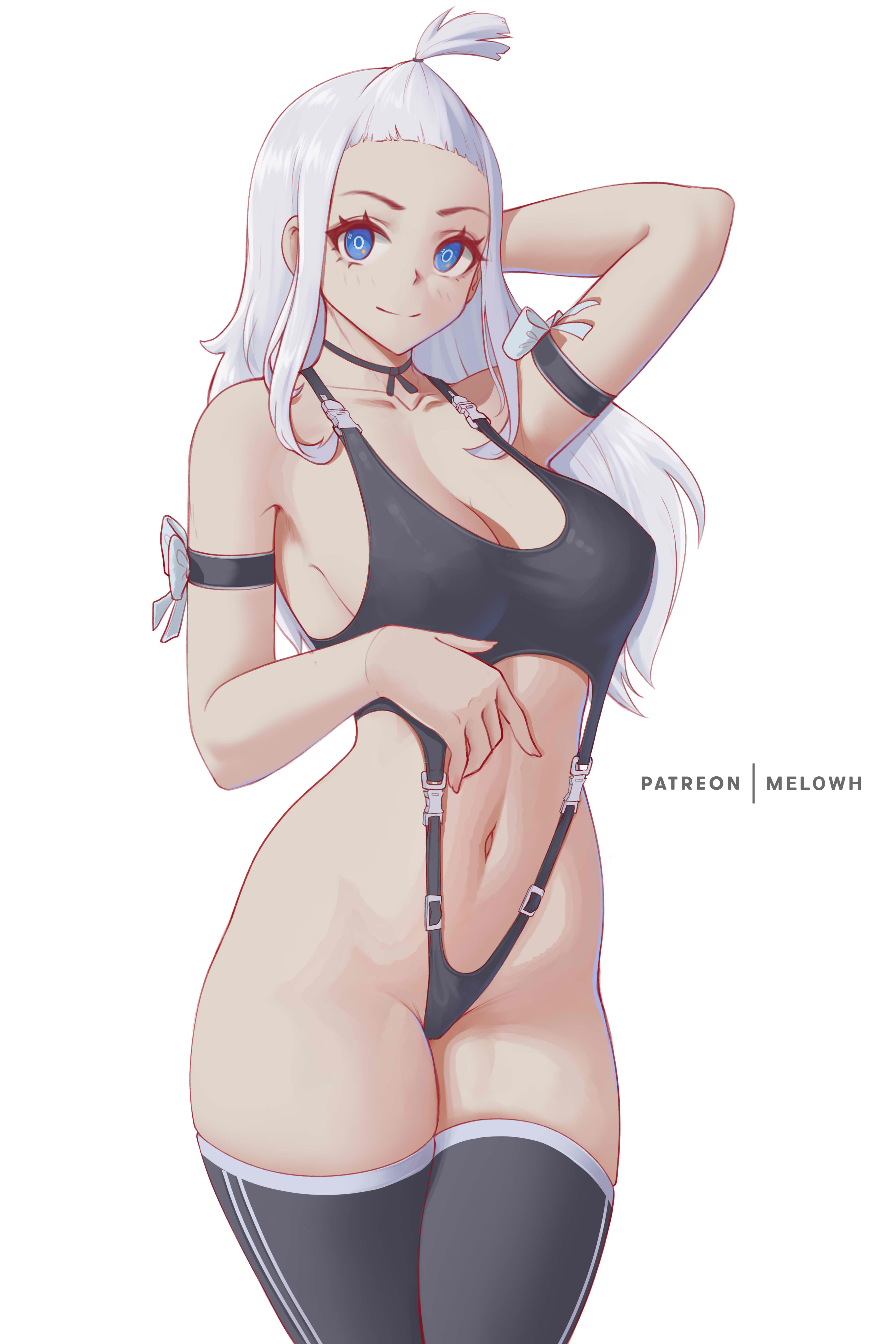 1girls, 2022, blue eyes, breasts, fairy tail, female, female only, hips, large breasts, light skin, light-skinned female, long hair, melowh, mirajane strauss, slim waist, thick thighs, thighs, white hair, white-haired female, wide hips