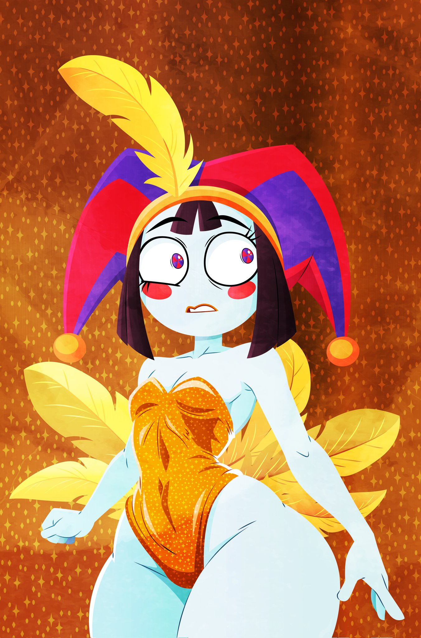 1girls, alvarikokearte, dancer outfit, female, flat chest, flat chested, glitch productions, png, pomni (dancer outfit), pomni (the amazing digital circus), small breasts, solo, solo female, tagme, the amazing digital circus, thick thighs, white skin, wide hips