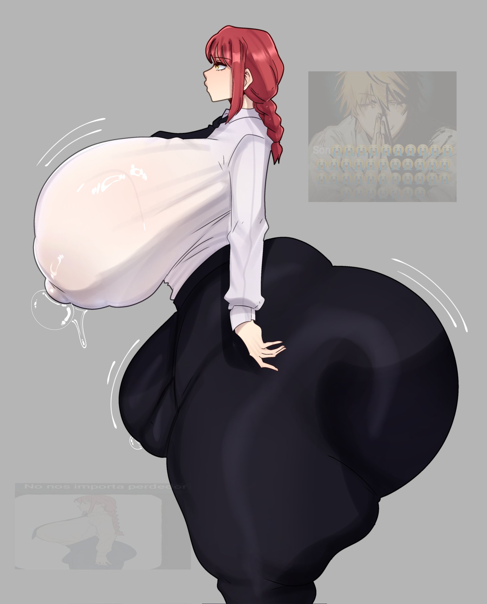 1futa, 2020s, 2026, 2d, amber eyes, ame momos, anime, areola, areola bulge, areolae, areolae visible through clothing, ass, ass body, big areola, big areolae, big ass, big boobs, big breasts, big butt, big cock, big dick, big hips, big nipples, big penis, big thighs, big tits, black legwear, bodily fluids, boobs, breasts, breasts jiggling, bubble, bubble ass, bubble butt, bulge, bulge under clothes, bulging, bulging nipples, butt, chainsaw man, clothed, clothed futa, clothes, clothing, cock, curvaceous, curvaceous ass, curvaceous body, curvaceous figure, curvaceous futa, curvaceous hips, curvaceous thighs, curves, curvy, curvy body, curvy figure, curvy futa, curvy hips, dick, dickgirl, dickgirl focus, dickgirl only, digital art, digital drawing (artwork), digital media, digital media (artwork), fat ass, fat butt, fluids, futa, futa focus, futa only, futanari, genital fluids, genitals, gigantic ass, gigantic breasts, gigantic thighs, grey background, hair, hips, huge areola, huge areolae, huge ass, huge boobs, huge breasts, huge butt, huge cock, huge dick, huge hips, huge nipples, huge penis, huge thighs, huge tits, hyper, hyper ass, hyper boobs, hyper breasts, hyper butt, hyper cock, hyper dick, hyper genitalia, hyper hips, hyper penis, hyper thighs, hyper tits, intersex, intersex focus, intersex only, jiggle, jiggling, jiggling ass, jiggling boobs, jiggling breasts, jiggling butt, jiggling tits, large ass, large breasts, large thighs, light body, light skin, light-, light-skinned futa, long hair, makima (chainsaw man), massive ass, massive boobs, massive breasts, massive butt, massive cock, massive dick, massive hips, massive penis, massive thighs, massive tits, meme, meme in the background, motion lines, motion outline, movement lines, nipples, nipples bulge, nipples visible through clothing, pants, penis, plump, plump ass, plump breasts, plump thighs, ponytail, precum, precum bubble, red hair, side profile, side view, suit, suit and tie, sweat, sweatdrop, sweating, sweaty, sweaty boobs, sweaty breasts, sweaty tits, text, thighs, tie, tits, twitching, twitching cock, twitching dick, twitching penis, voluptuous, voluptuous body, voluptuous futa, voluptuous futanari, white shirt, wiggle lines