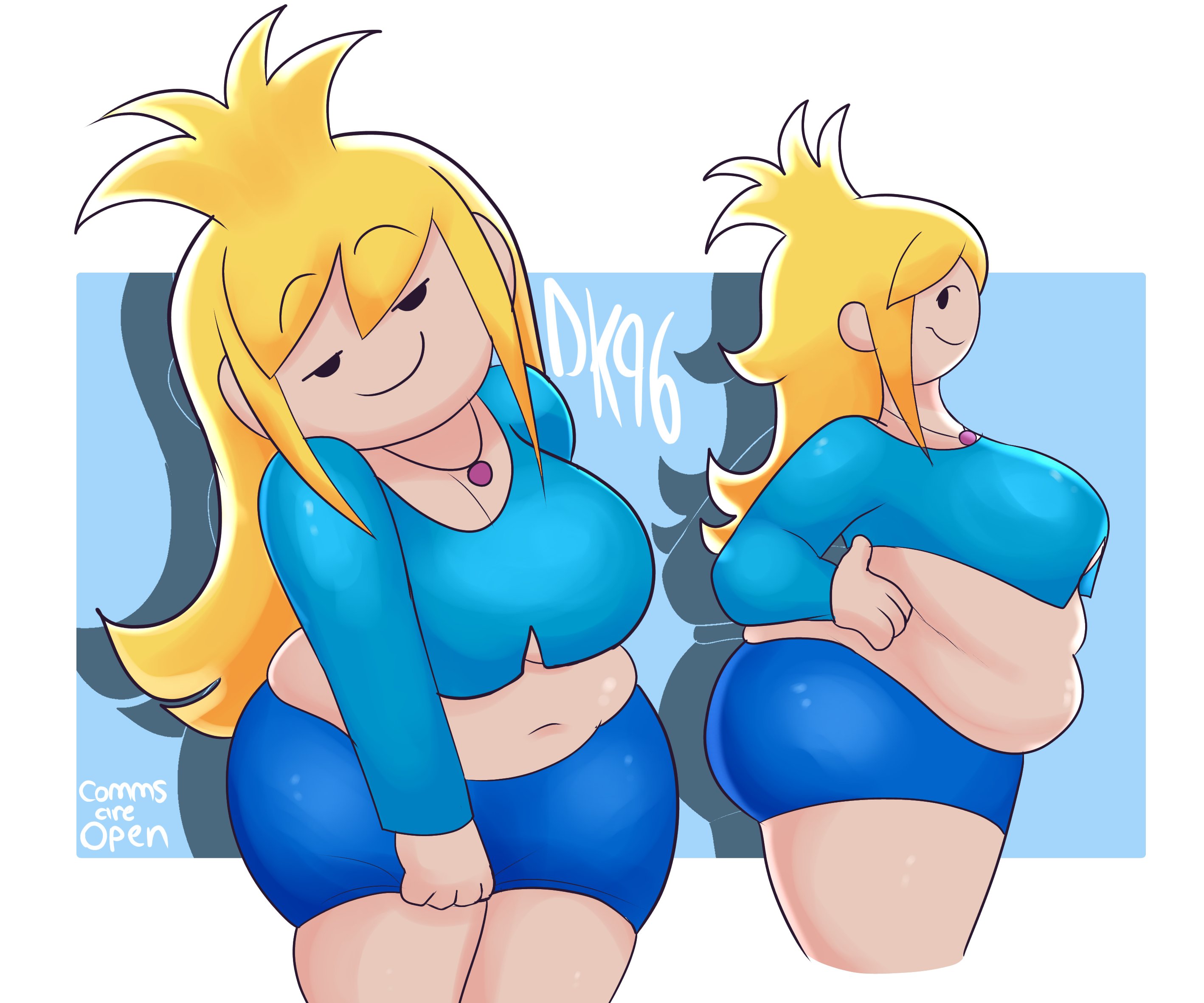 adventure time, adventure time: fionna & cake, belly, big belly, big breasts, big thighs, breasts out, chubby female, daisykitty96, female, fionna the human girl