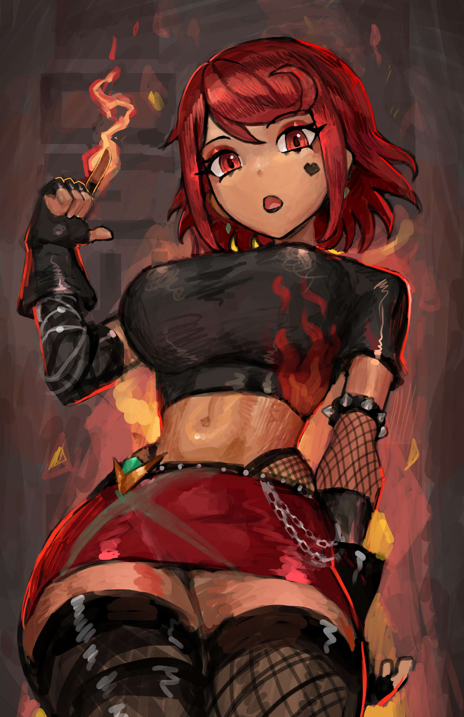 1girls, alternate costume, breasts, highres, large breasts, pyra, red eyes, red hair, saiykik, solo, xenoblade (series), xenoblade chronicles 2