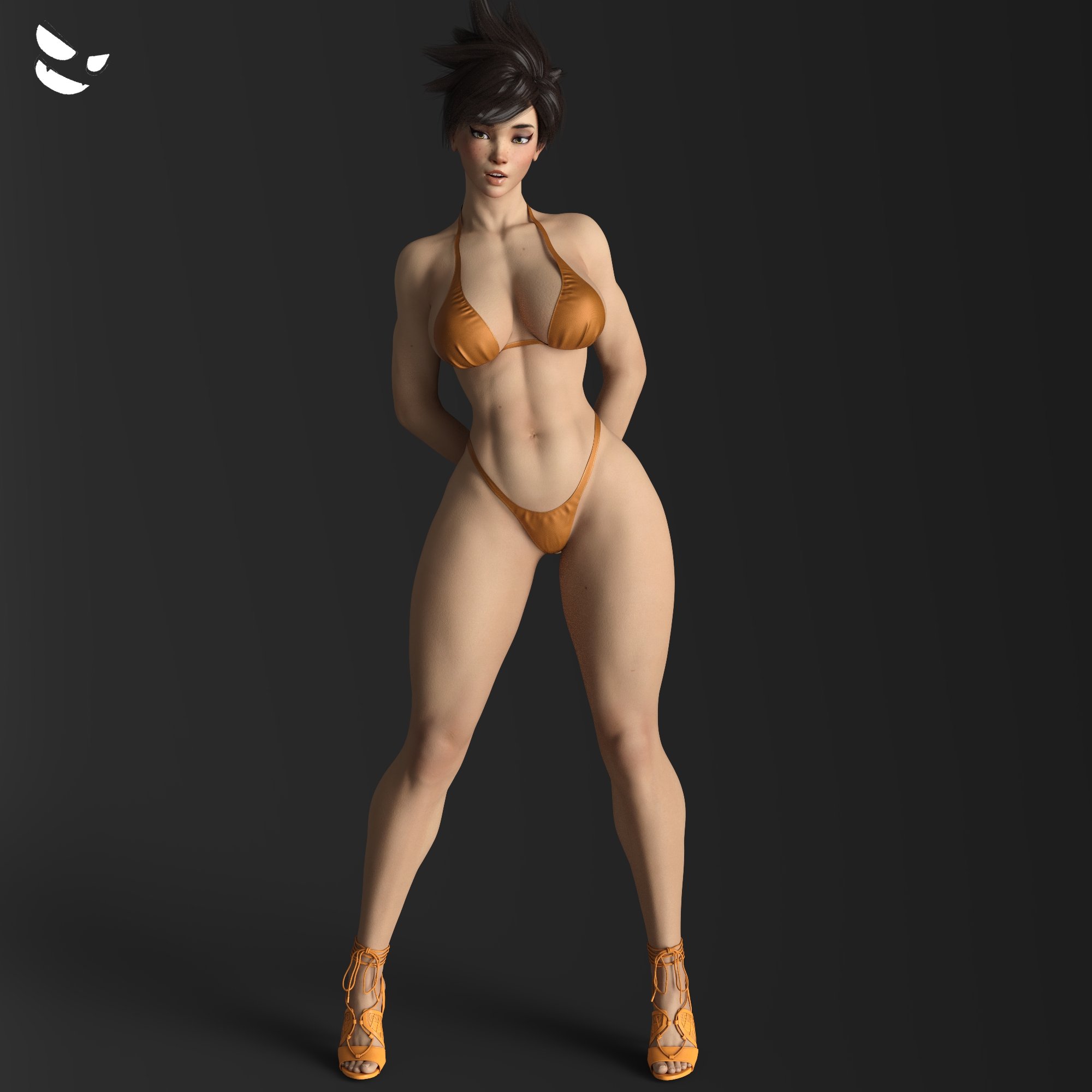 1girls, 3d, big breasts, bikini, blizzard entertainment, breasts, female, female only, gm studios, overwatch, solo female, swimsuit, tagme, tracer