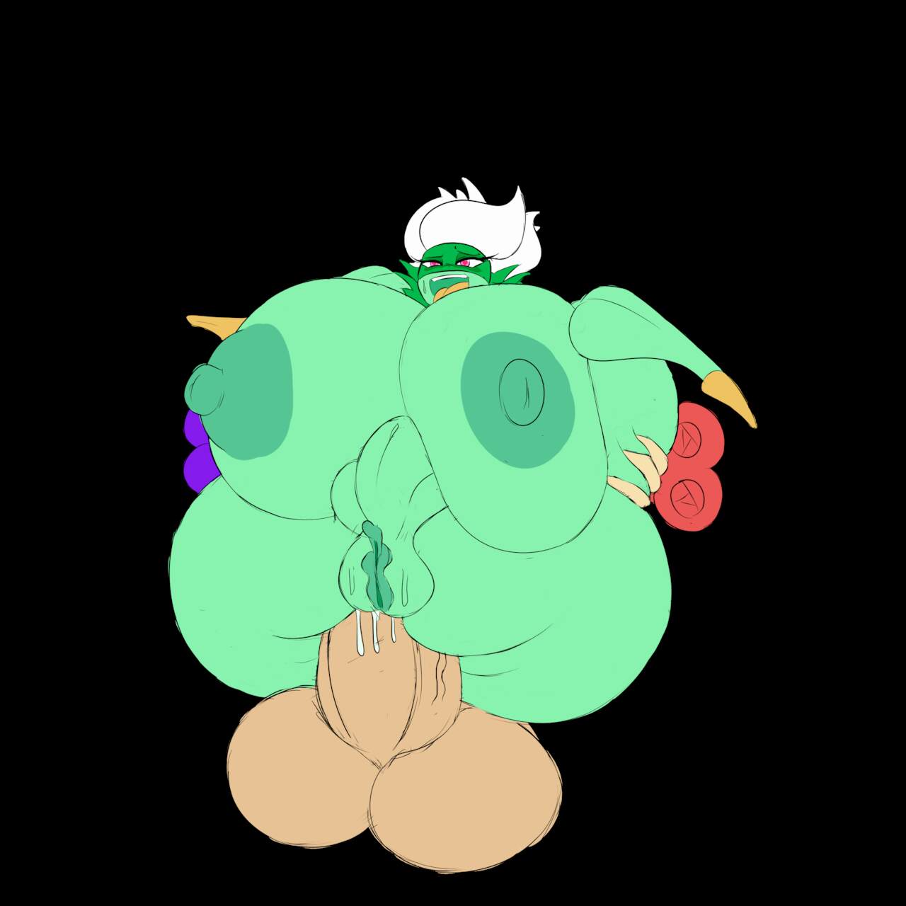 1boy, 1girls, female, full nelson, hyper, male, pokemon, pokemon (species), pokemon dppt, pokephilia, roserade, tagme, tasteofchoklit