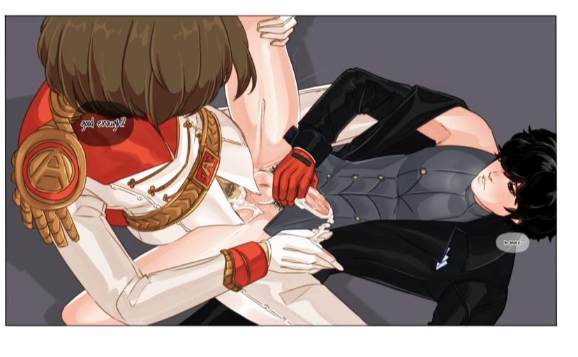 akira_kurusu anal anal_sex black_hair brown_hair gloves goro_akechi male/male male_only partially_clothed persona persona_5 ren_amamiya yaoi