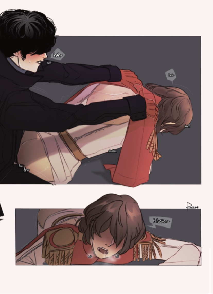 akira kurusu, anal, anal sex, black hair, brown hair, goro akechi, male, male only, male/male, partially clothed, persona, persona 5, ren amamiya, yaoi