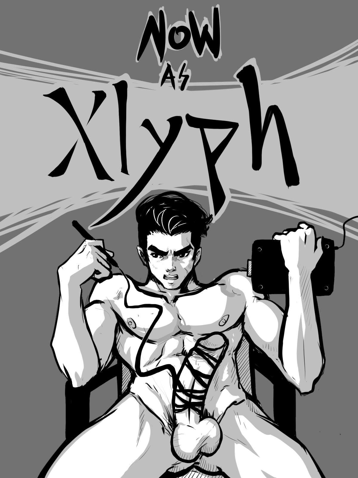 black_and_white boner english_text erect_penis erection hard_on male male_only muscles muscular muscular_male sitting sketch uncolored xlyph