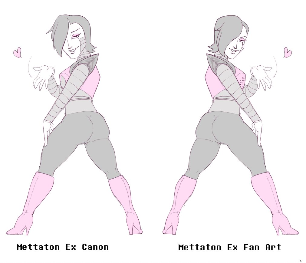 2d androgynous ass blowing_kiss femboy high_heel_boots high_heels looking_at_viewer looking_back mettaton mettaton_ex posing rear_view sirartwork solo undertale undertale_(series)