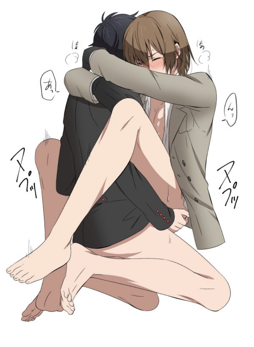akira kurusu, femboy, goro akechi, male, male only, male/male, partially clothed, persona, persona 5, ren amamiya, yaoi