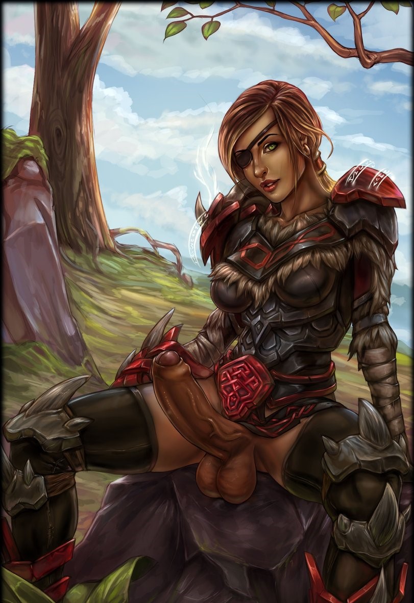 1futa, armor, bailey hamilton, balls, big penis, blizzard entertainment, breasts, brown hair, clothed, clothing, dark skin, dark-skinned futa, detailed, detailed background, erection, eye patch, foreskin, futa only, futanari, human, human (world of warcraft), intersex, long hair, looking at viewer, mostly clothed, original character, painting (artwork), partially retracted foreskin, penis, retracted foreskin, roleplay character, sitting, solo, spread legs, tagme, uncircumcised, uncut, vempire, warcraft, world of warcraft