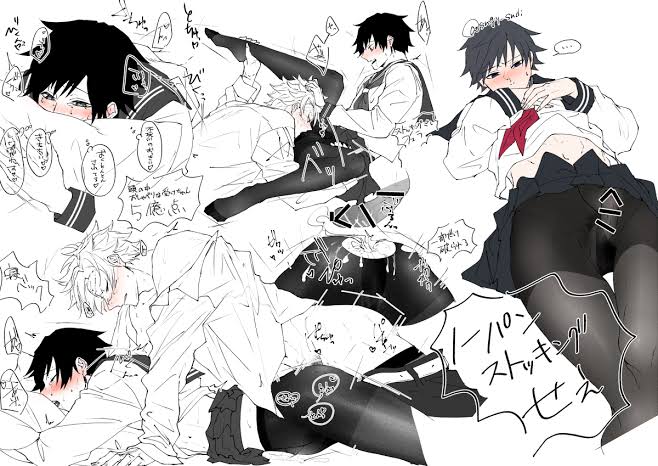 2boys black_hair black_hair_bottom blush censored demon_slayer domination eating_ass femboy gay kimetsu_no_yaiba light_hair_on_dark_hair male/male male_only pillow_bite pillow_grab sanegiyuu sanemi_shinazugawa schoolgirl_uniform skirt_up speed_bump_position sweaty tears_of_pleasure tomioka_giyuu white_hair white_hair_on_black_hair white_hair_top yaoi