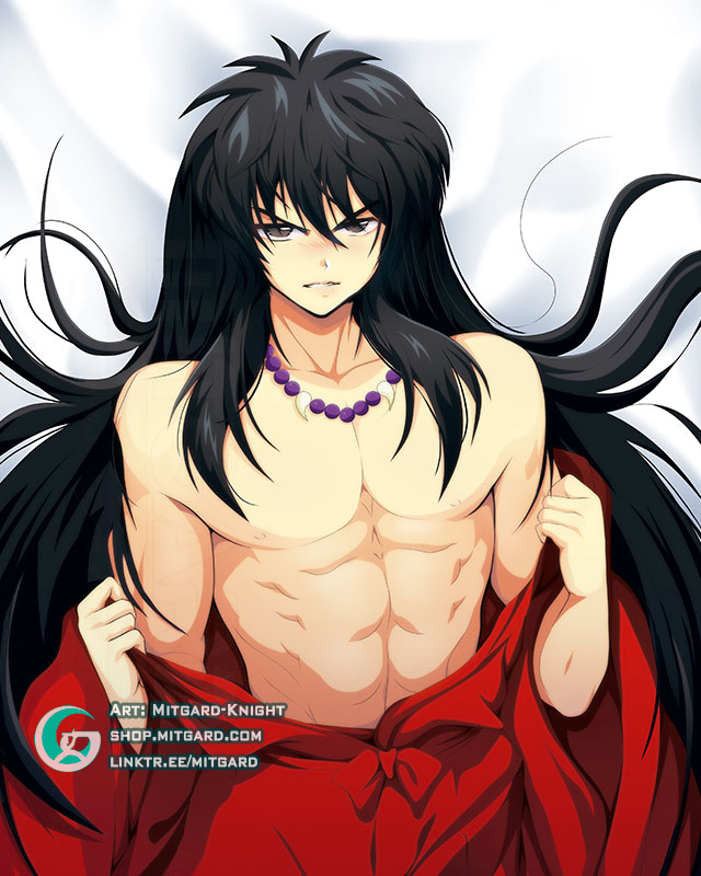 1boy bodypillow canine dakimakura inuyasha inuyasha_(character) inuyasha_(human) male male_focus male_only mitgard-knight solo solo_male