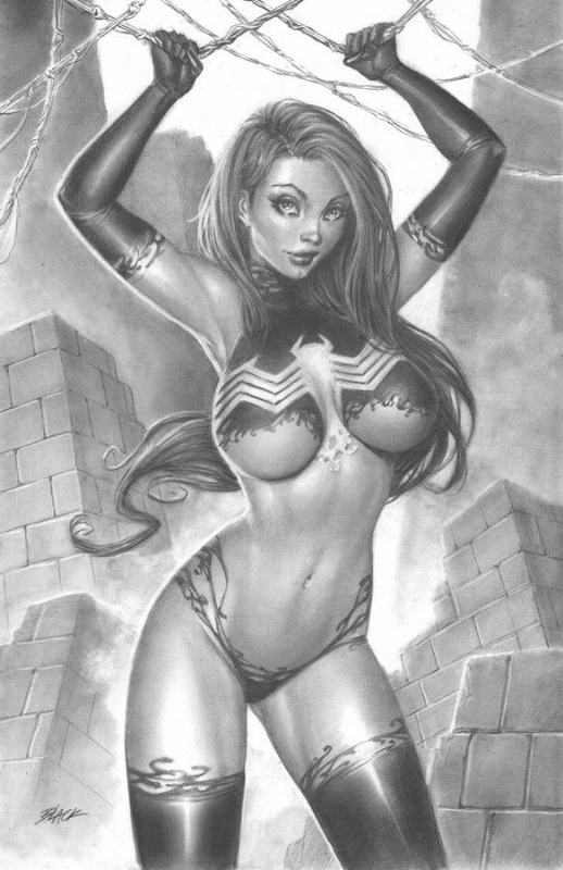 1girls big_breasts curvaceous curves curvy_female curvy_figure deacon_black erect_nipples long_hair looking_at_viewer marvel marvel_comics mary_jane_watson solo_female spider-man_(series) straight_hair symbiote tagme thighhighs thong venom_(marvel) voluptuous_female