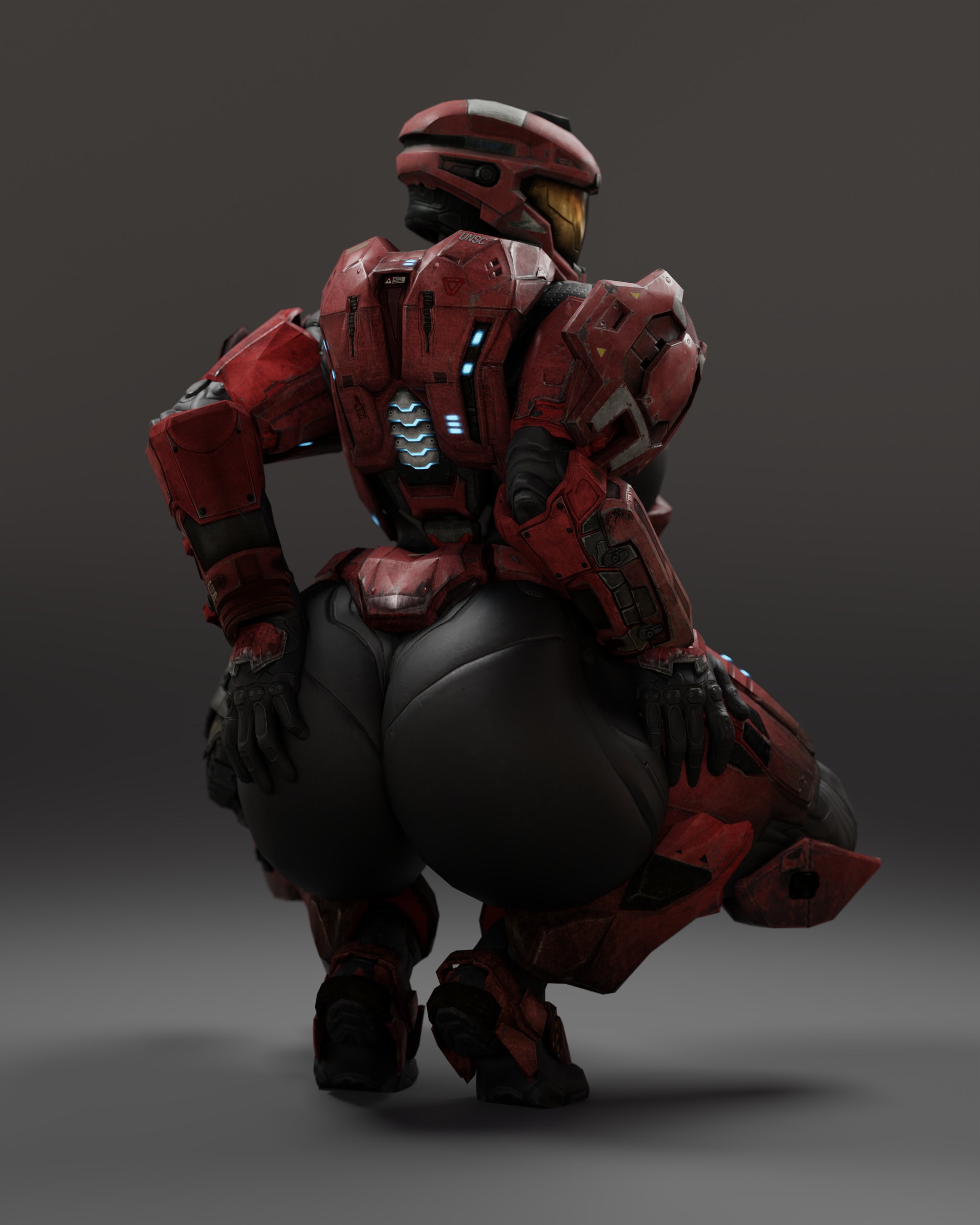 3d, ass, big ass, big butt, bubble ass, bubble butt, halo (series), hand on ass, huge ass, phenexnsfw, spartan (halo), squatting, tagme