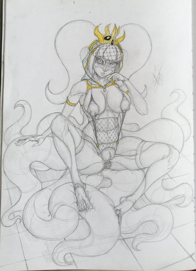 1girls breasts crown cthulhu_mythos deashold estir female female_focus female_only h.p._lovecraft long_hair nipples pussy sketch solo solo_female solo_focus sucker_for_love white_background