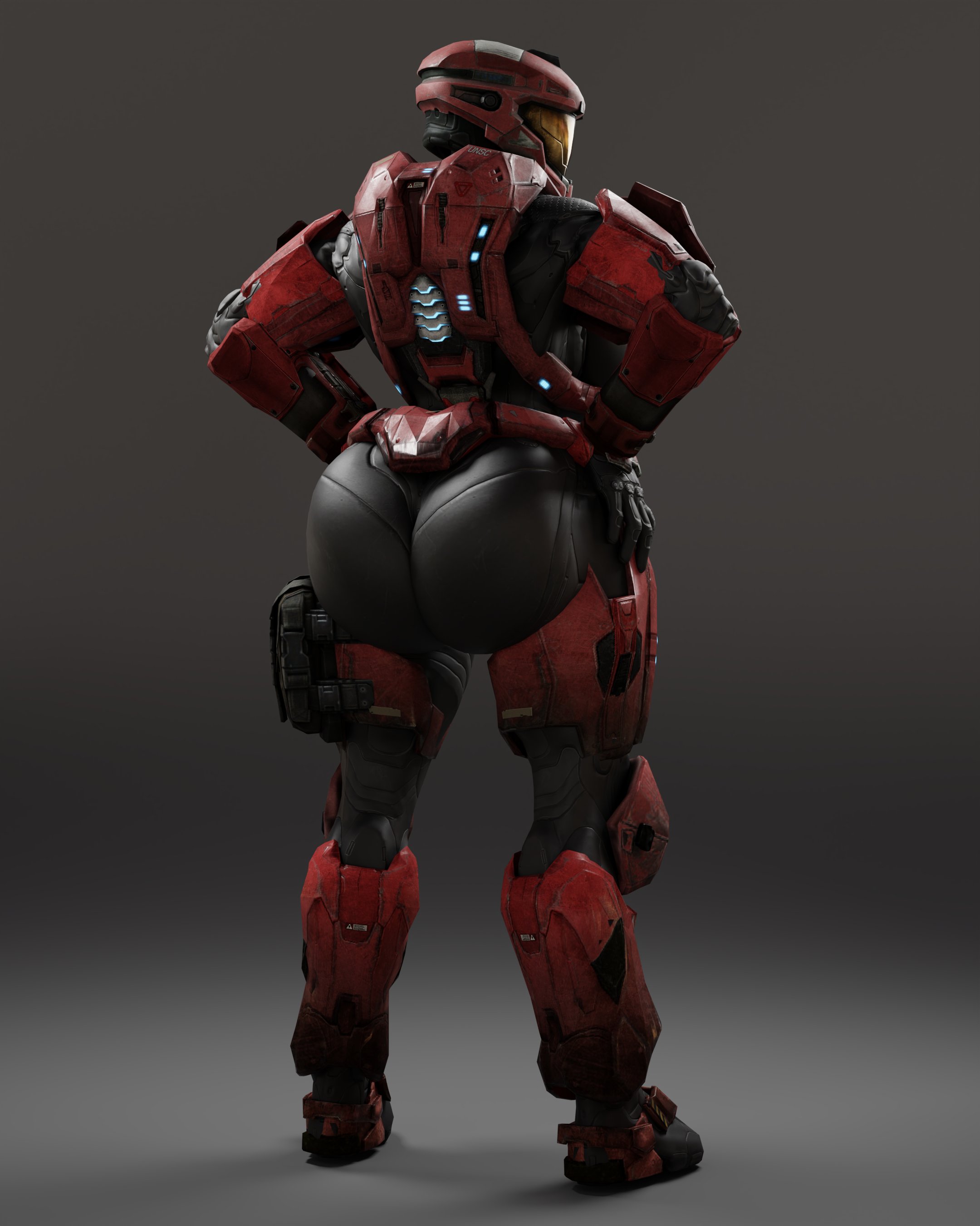 3d, armor, ass, big ass, bubble ass, bubble butt, female, female only, halo (series), hands on hips, huge ass, phenexnsfw, solo female, spartan (halo), tagme