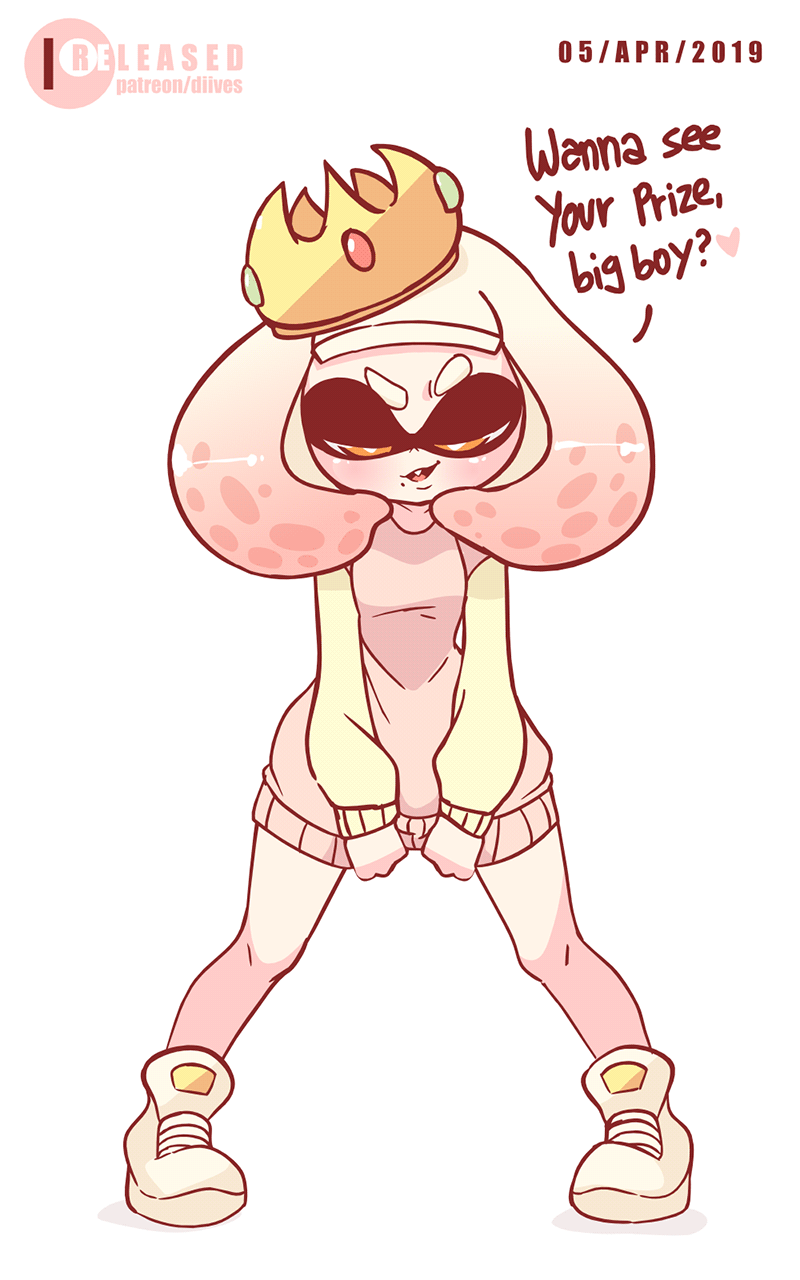 10:16, 1girls, 2019, animated, breasts, clothes lift, clothing, crown, diives, double middle finger, dress, dress lift, female, gif, light skin, light-skinned female, middle finger, no bra, no panties, pearl (splatoon), petite, shirt lift, small breasts, splatoon, splatoon 2, sweater dress, sweater lift, tagme, tongue, tongue out, vertical video, wink