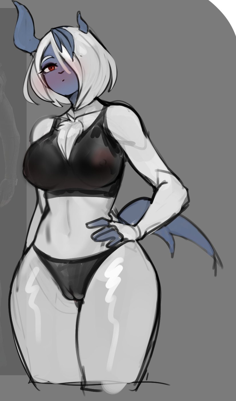 1girls, 2022, 2d, 2d (artwork), 2d artwork, absol, big breasts, breasts, cameltoe, female, game freak, generation 3 pokemon, iana (rainbow six), ianasol (kambo), janjin192, kambo, nintendo, nipples, pokémon (species), pokemon, pokemon (species), pussy, rainbow six, rainbow six siege, see-through clothing, simple background, solo, tagme, ubisoft