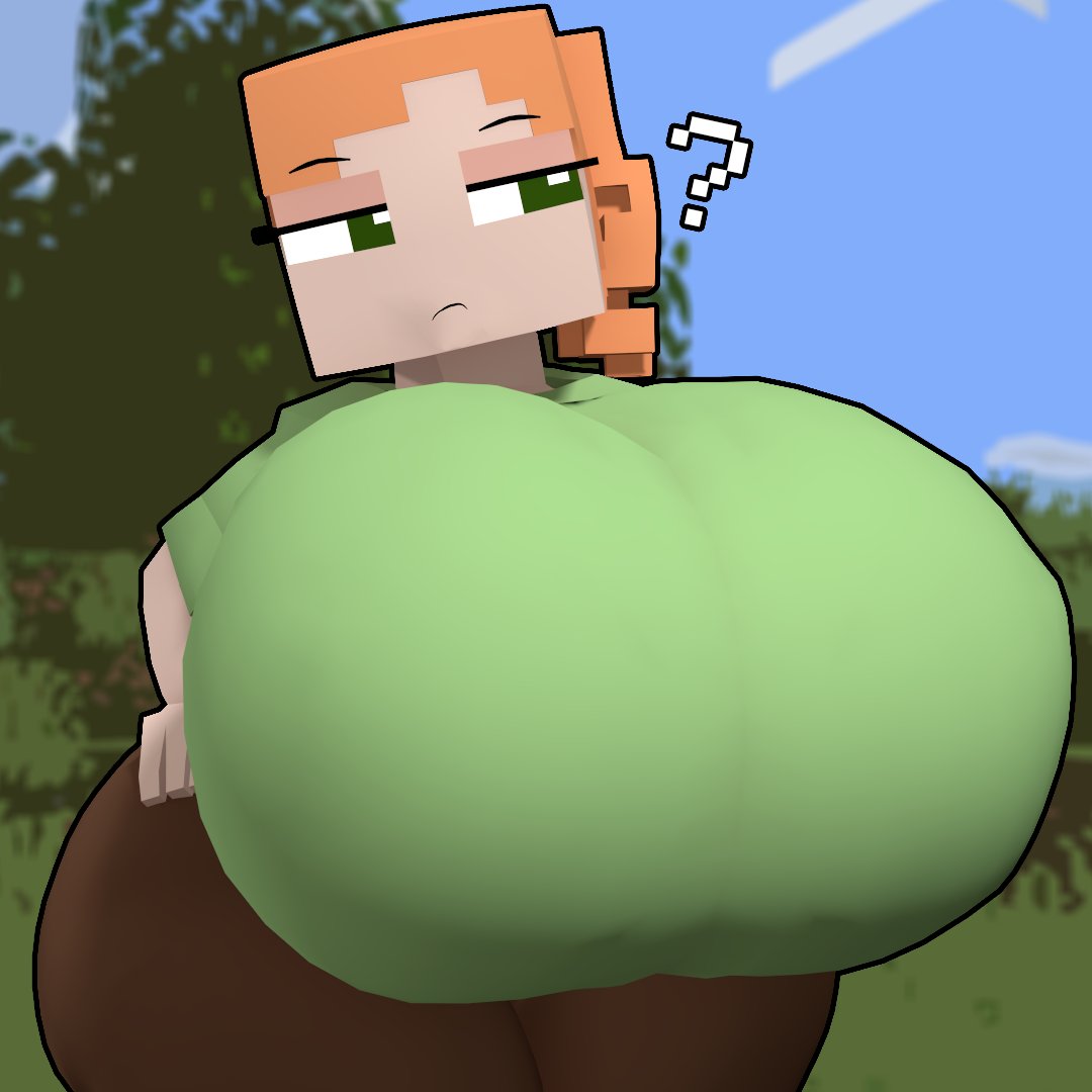 1girls 3d ? alex_(minecraft) big_breasts big_thighs breasts breasts_bigger_than_head clothed clothing disinterested eyebrows eyelashes eyes female_focus female_only huge_breasts light-skinned_female light_skin minecraft oakensfm orange_hair question_mark solo solo_female solo_focus square_head tagme thighs uninterested woodworksfm