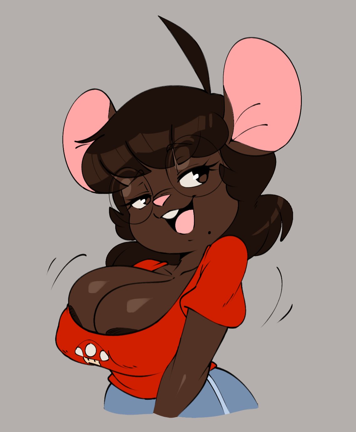 big areola, big breasts, big nipples, breasts, dark nipples, female, furry, gwen martin, joaoppereiraus, mario (series), mushroom, nipple bulge, nipple slip, tagme