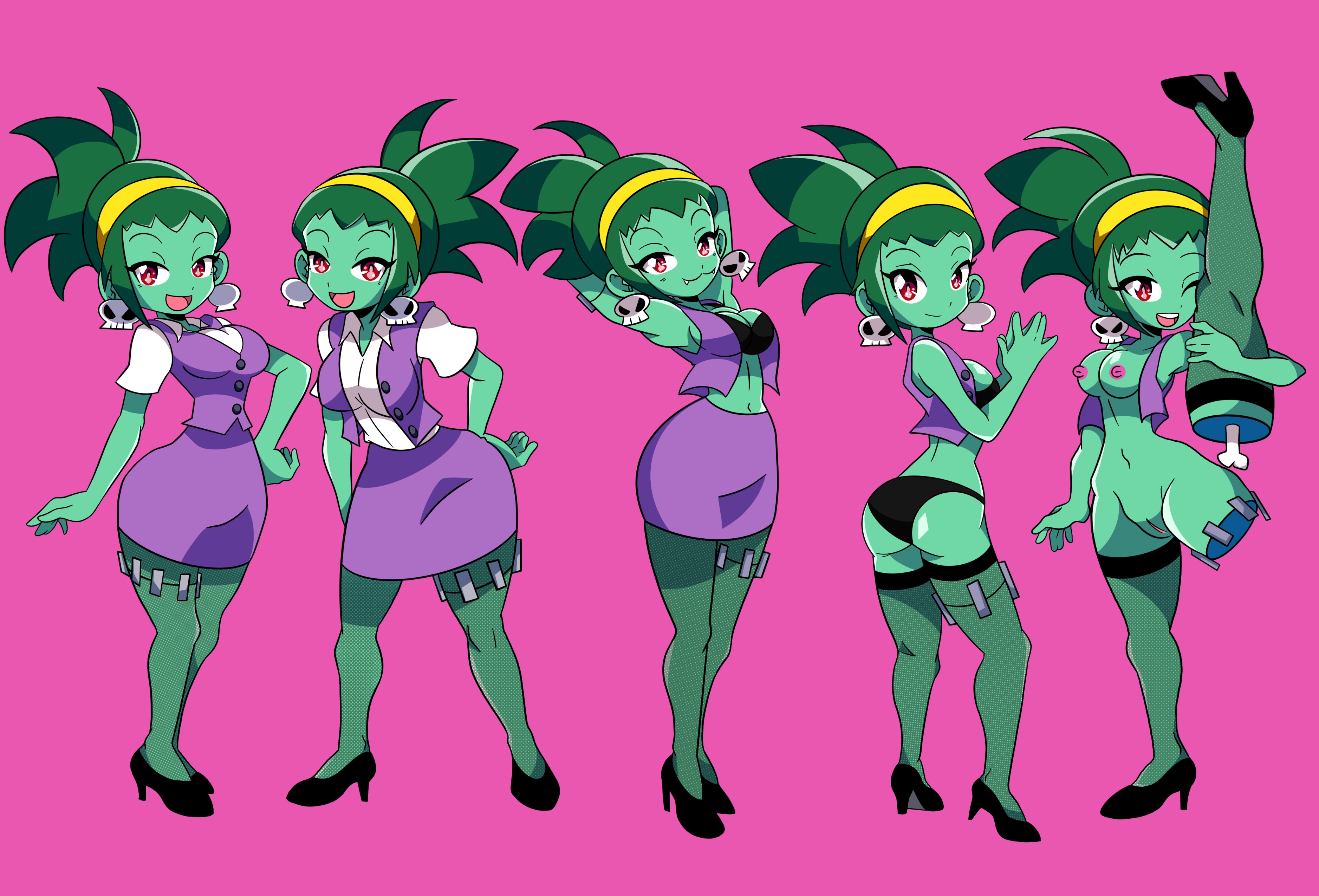big breasts, breasts, datwondoude, female, mound of venus, naked, nipples, nude, rottytops, shantae, shantae and the pirate's curse, shantae and the seven sirens, shantae: half-genie hero, solo, strip game, wayforward, zombie