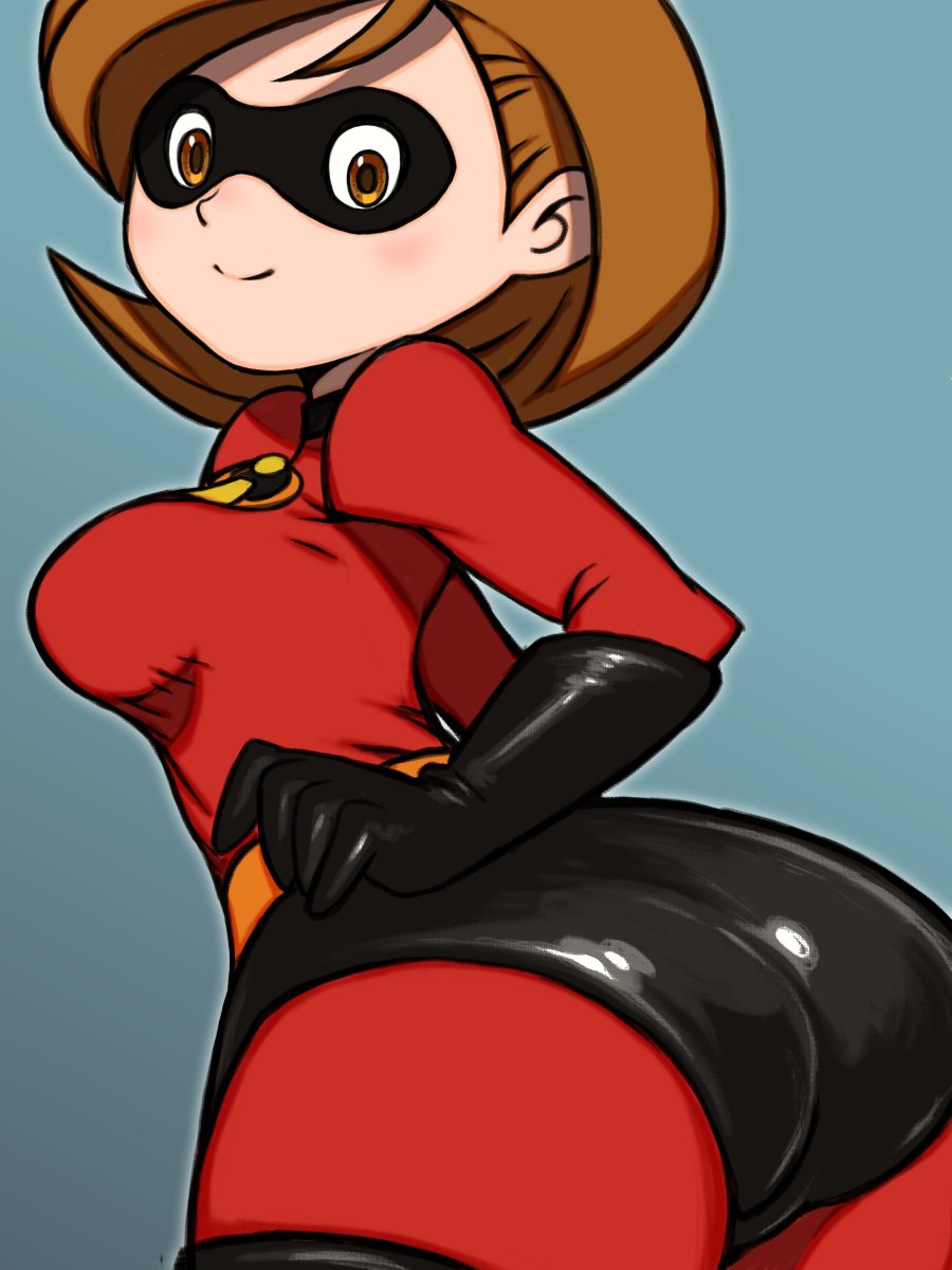 1girls apple_butt armwear ass athletic athletic_female back back_view backboob big_ass boots brown_eyes brown_hair bubble_ass clothed clothes clothing costume digital_drawing_(artwork) disney elastigirl eyewear fat_ass female female_focus female_only gloves handwear helen_parr huge_ass large_ass legwear mask mature mature_female milf open_mouth outfit pixar round_ass short_hair simple_background smile smooth_skin solo superhero superheroine the_incredibles thick_thighs thighs veil8801 waist wide_hips