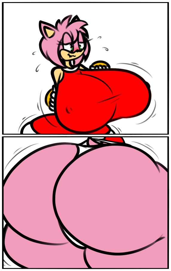 amy rose, ass, ass expansion, big ass, big breasts, big butt, breast expansion, breast growth, breast growth (enlargement), breasts, bubble ass, bubble butt, expansion, female, huge ass, huge breasts, puffster3, sega, sonic (series), tagme