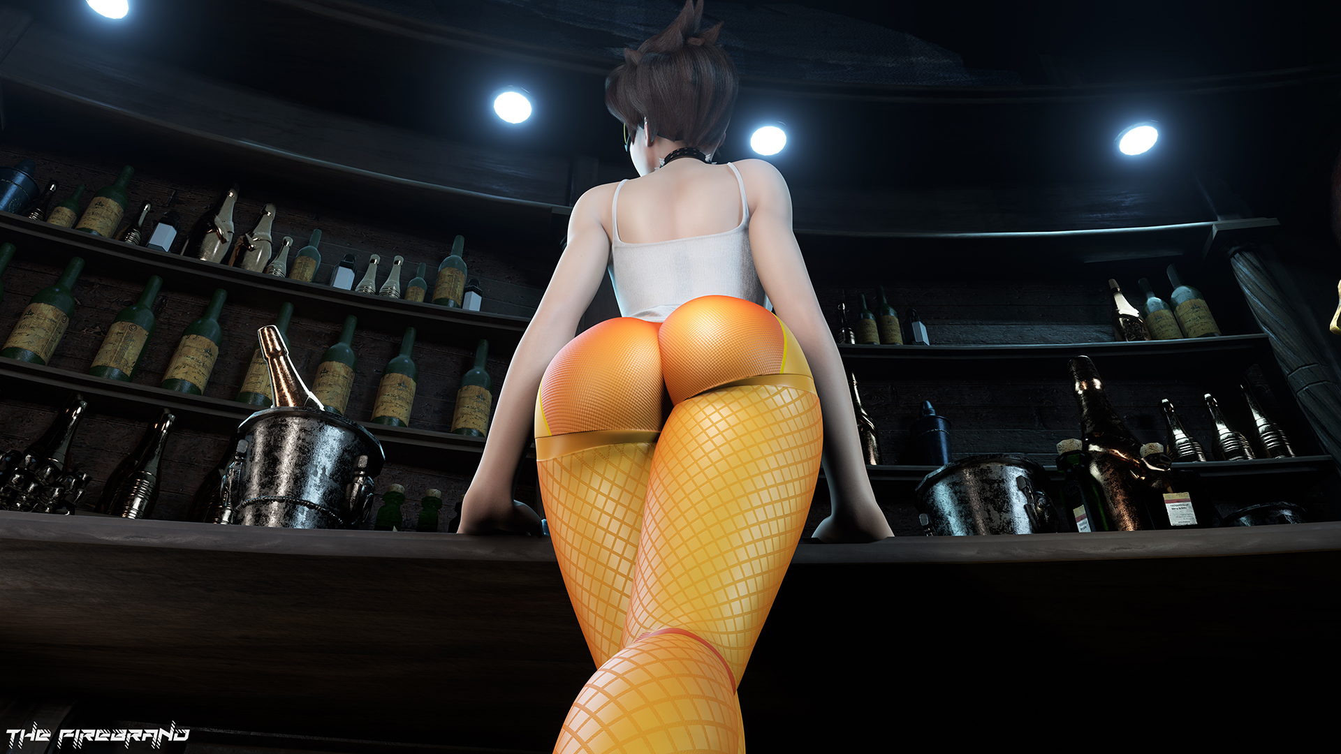 3d, ass, ass focus, big ass, blizzard entertainment, female, overwatch, overwatch 2, the firebrand, thick thighs, tights, tracer, tracer (overwatch 2 suit)
