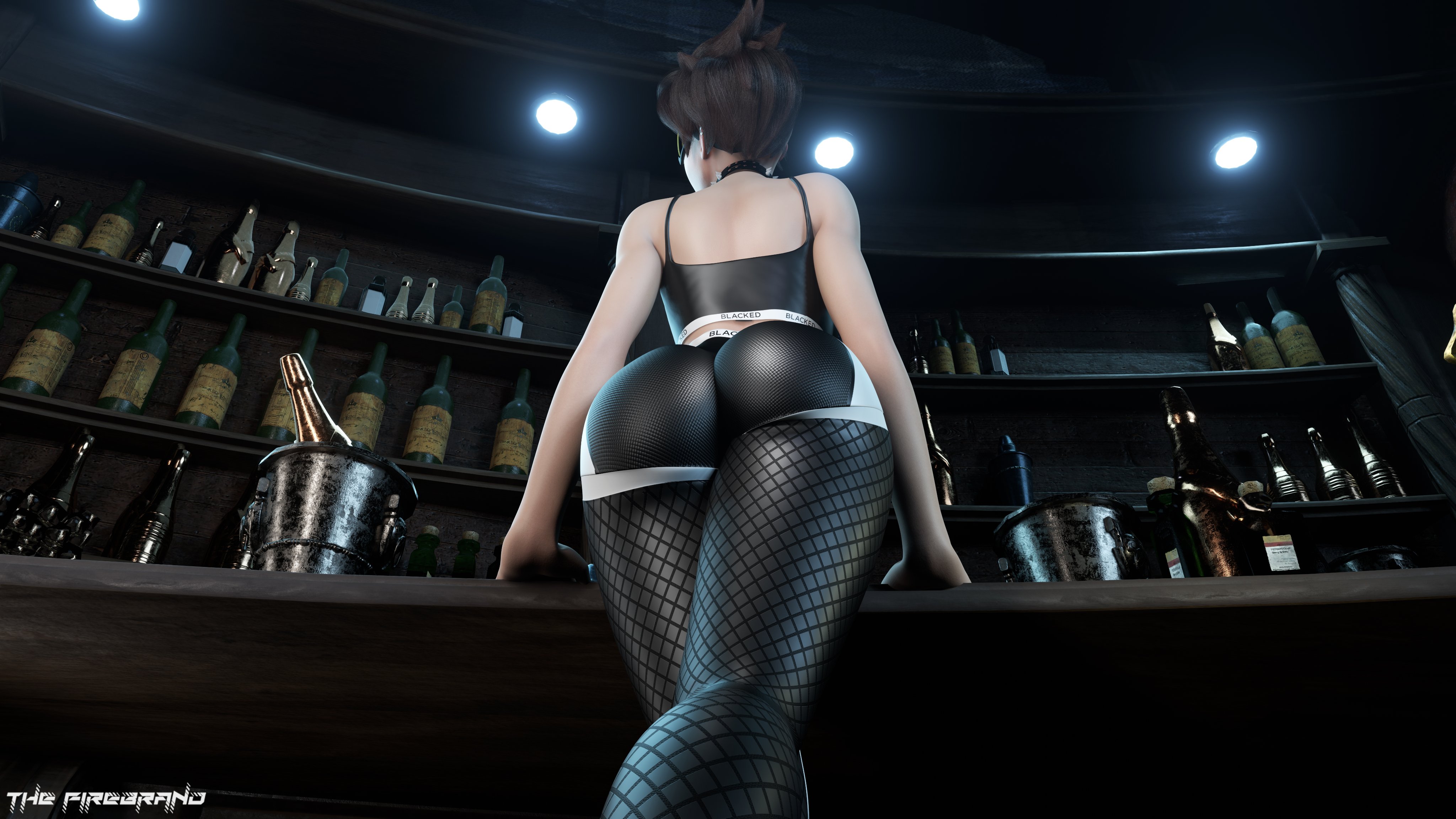 1girls, 3d, ass, ass focus, big ass, blacked, blacked clothing, blizzard entertainment, female, female only, overwatch, overwatch 2, solo, the firebrand, thick thighs, tights, tracer, tracer (overwatch 2 suit)