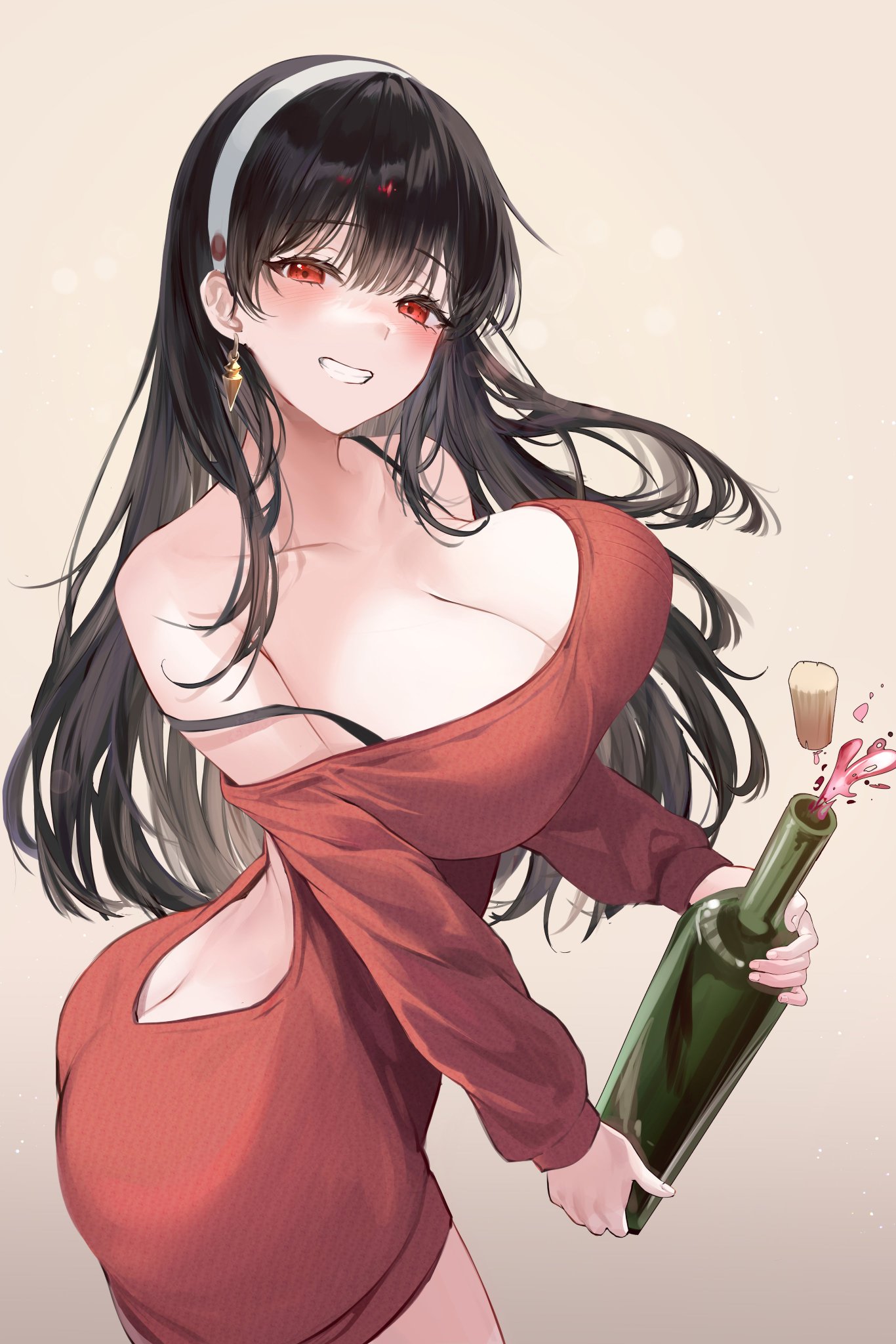 1girls, 2022, ass, big ass, big breasts, black hair, breasts, curvaceous, curvy body, curvy figure, female, lillly, long hair, looking at viewer, milf, red eyes, red sweater, seductive eyes, seductive look, solo female, spy x family, tagme, voluptuous, voluptuous female, yor briar, yor forger