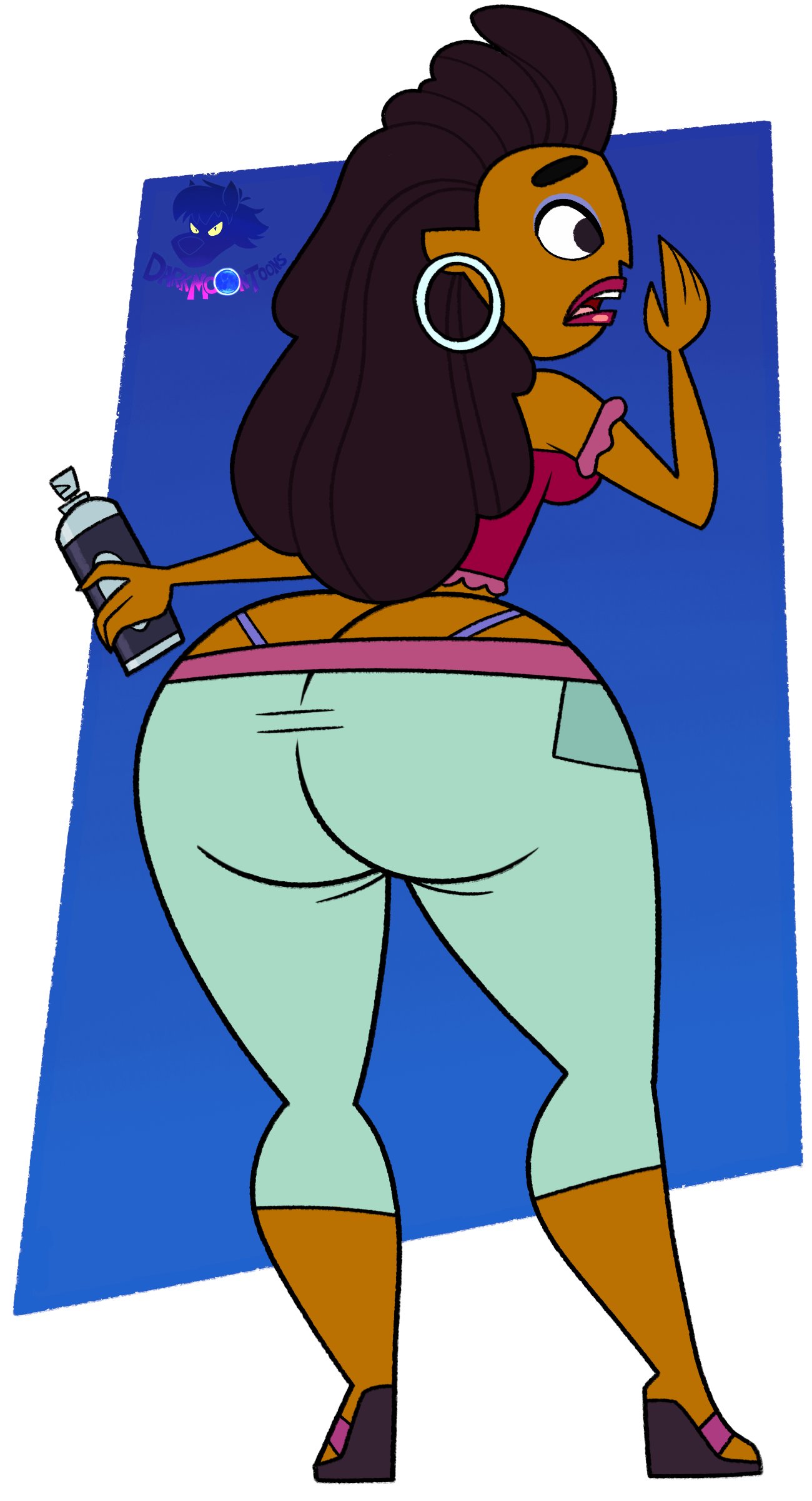 anne_maria_(tdi) ass_cleavage big_ass black_body black_hair blu3danny butt_crack panties thick_thighs total_drama:_revenge_of_the_island total_drama_island