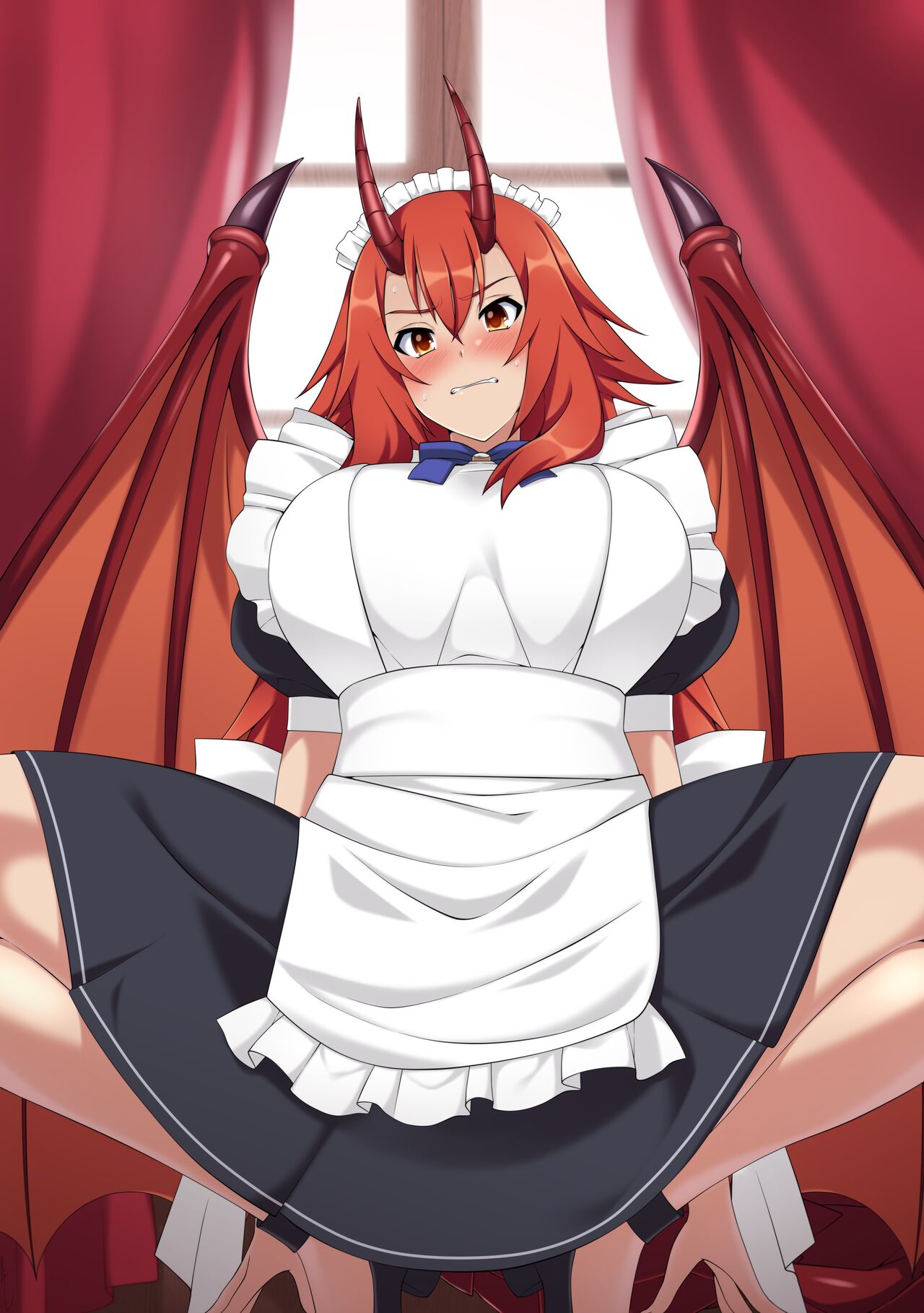 carla_vargas dragon dragon_girl genjitsu_shugi_yuusha_no_oukoku_saikenki high_heels horns lindaroze maid_uniform shoes solo wings