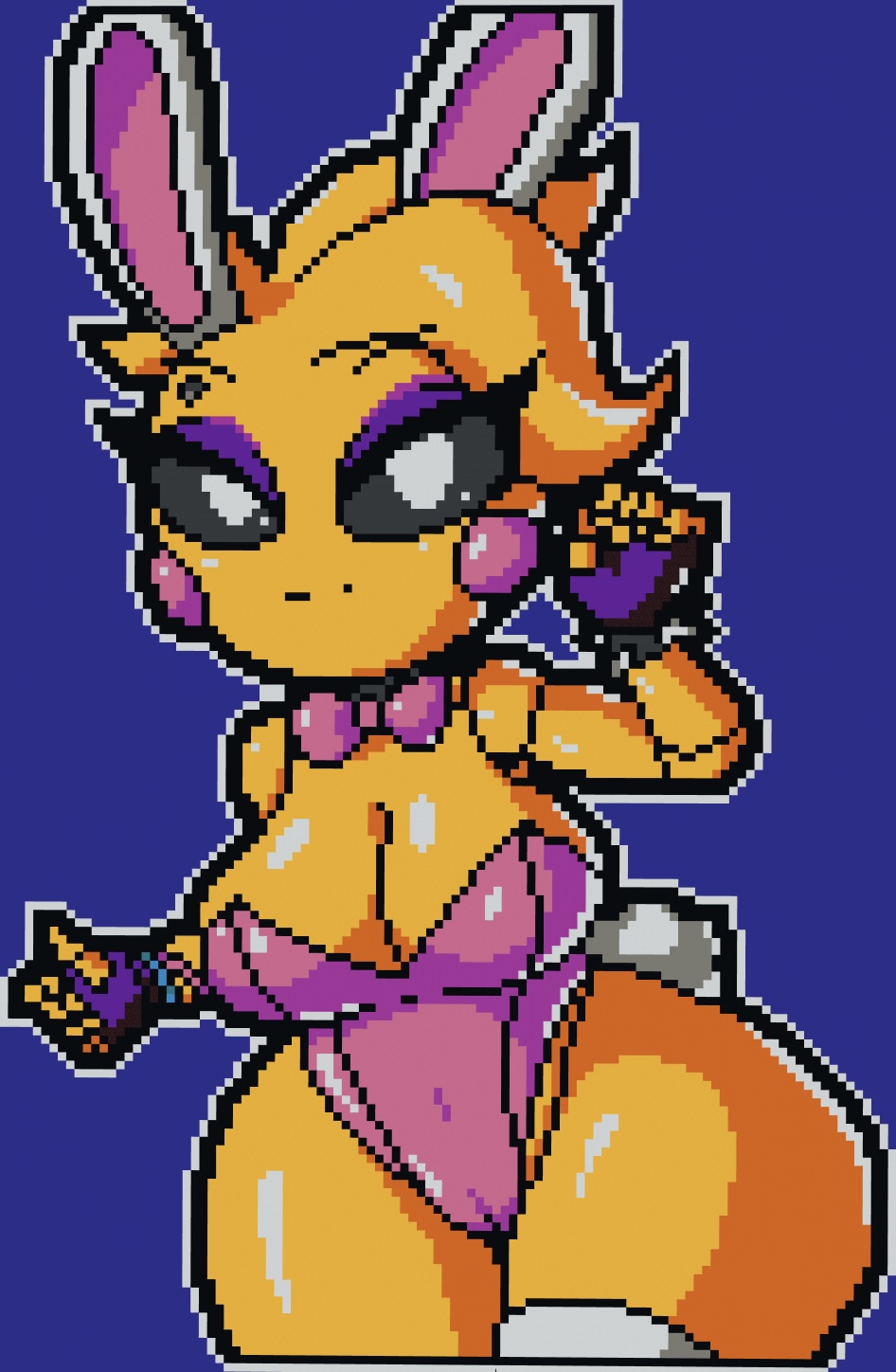 bunny_costume bunny_ears bunny_girl bunnysuit five_nights_at_freddy's pixel_art solo tagme toy_chica_(eroticphobia) toy_chica_(fnaf)