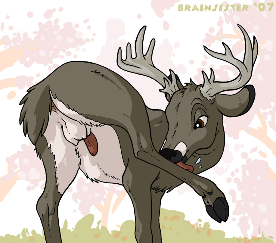 1boy 2007 anus brainsister cervine deer feral hooves male male_only nude penis solo