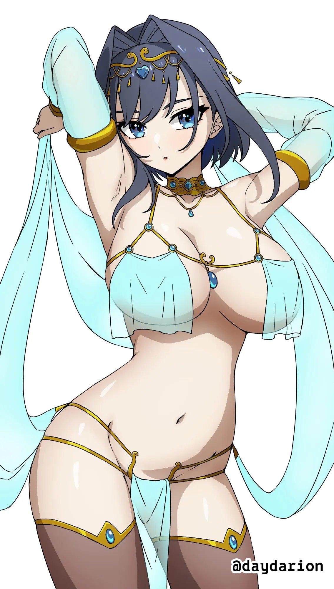 1girls, 2d, 2d (artwork), 2d artwork, adult, adult female, arm behind head, armpit, armpit crease, armpit peek, armpits, arms behind head, bare armpits, bare belly, bare chest, bare hips, bare midriff, bare navel, bare shoulders, bare skin, belly, belly button, big boobs, big breasts, black hair, black-haired female, blue eyes, blue-eyed female, breasts, brown legwear, brown stockings, brown thigh highs, brown thighhighs, busty, busty female, busty girl, cleavage, collar, collarbone, dancer outfit, dayyo (daydarion/day-chan), digital, digital art, digital drawing, digital drawing (artwork), digital media, digital media (artwork), drawing, elbows, exposed, exposed armpits, exposed belly, exposed chest, exposed hips, exposed midriff, exposed navel, exposed shoulders, exposed skin, female, female focus, female only, fingers, groin, hair between eyes, hair ornament, hair ornaments, hairless armpits, half naked, half nude, hand behind head, hands behind head, head tilt, high resolution, highres, hololive, hololive english, hourglass figure, inframammary fold, inguinal crease, inguinal ligament, large boobs, large breasts, lean figure, legwear, loincloth, looking at viewer, mature, mature female, midriff, naked, naked female, naked woman, narrow waist, navel, nude, nude female, nudity, open mouth, ouro kronii, parted lips, partially undressed, pelvic curtain, posing, posing for the viewer, posing naked, posing nude, presenting armpit, semi nude, shaved armpits, short hair, shoulders, simple background, slender body, slender waist, slim female, slim waist, solo, standing, stockings, thigh gap, thigh highs, thighhighs, thighs, tilted head, tongue, upper body, virtual youtuber, vtuber, vtuberfanart, white background, wide hips
