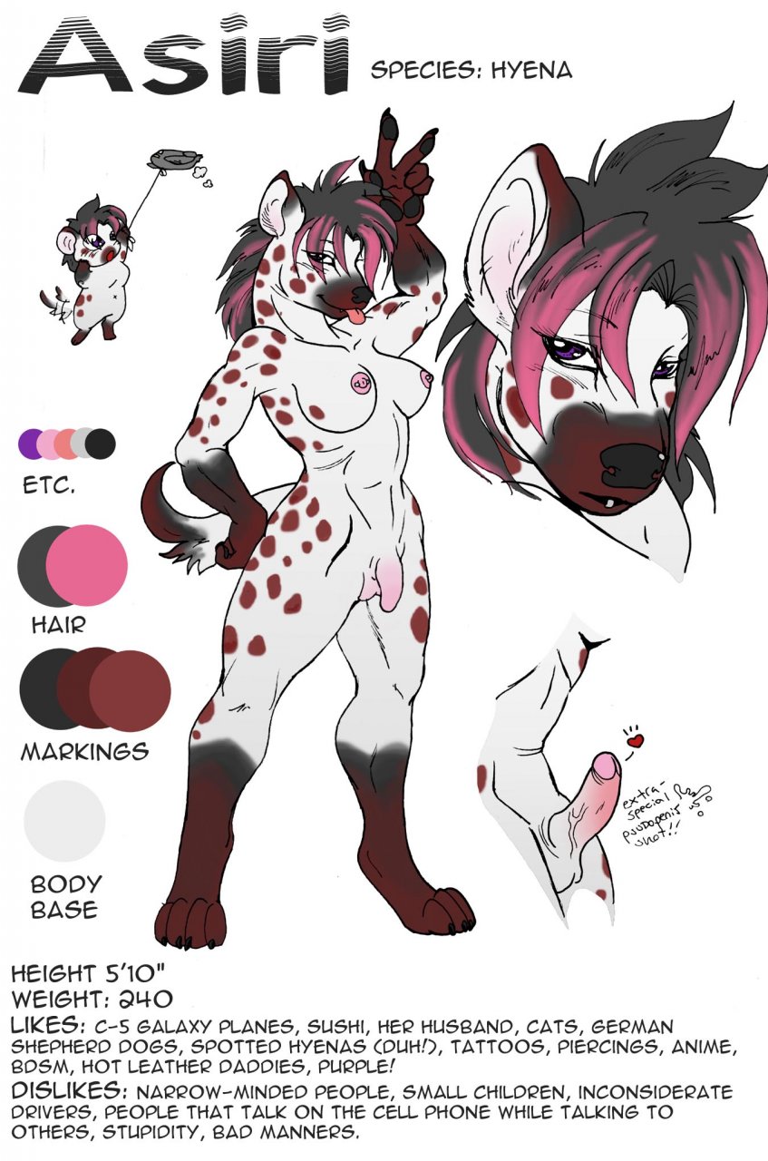 asiri darkzel erection female gesture heart hyena model_sheet nude pink pseudo-penis solo v